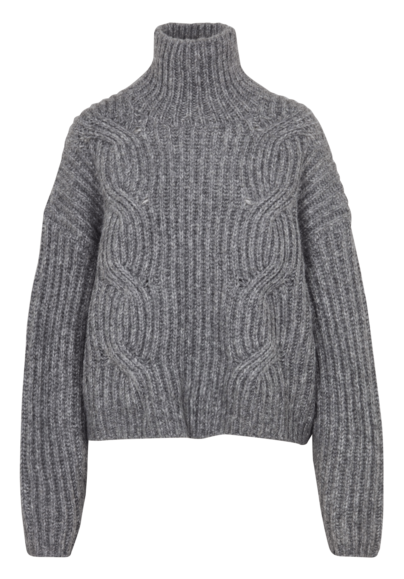 Loose-fit wool-blend sweater with high neck BELLEROSE Grey
