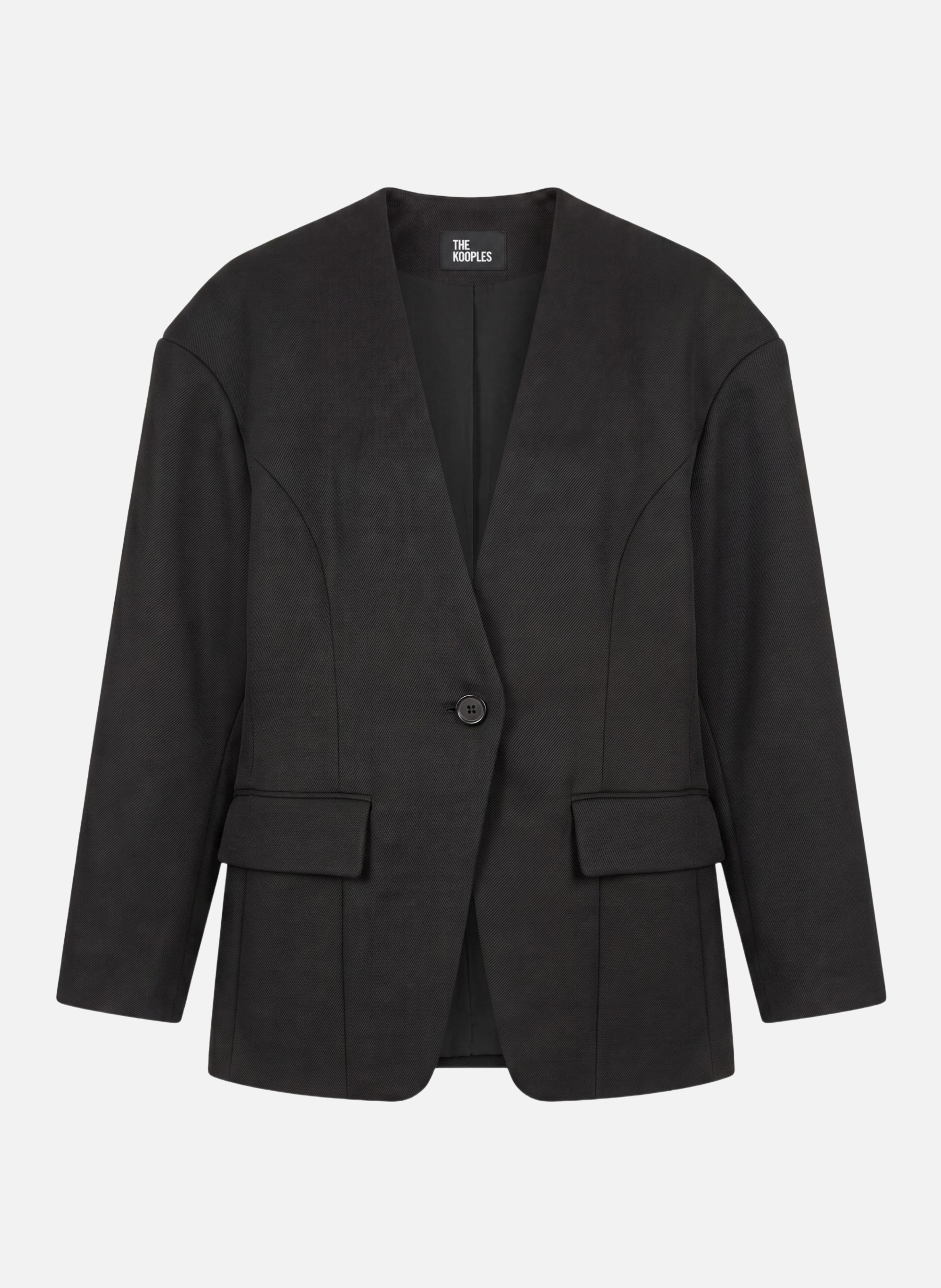 Wool collarless jacket THE KOOPLES Black