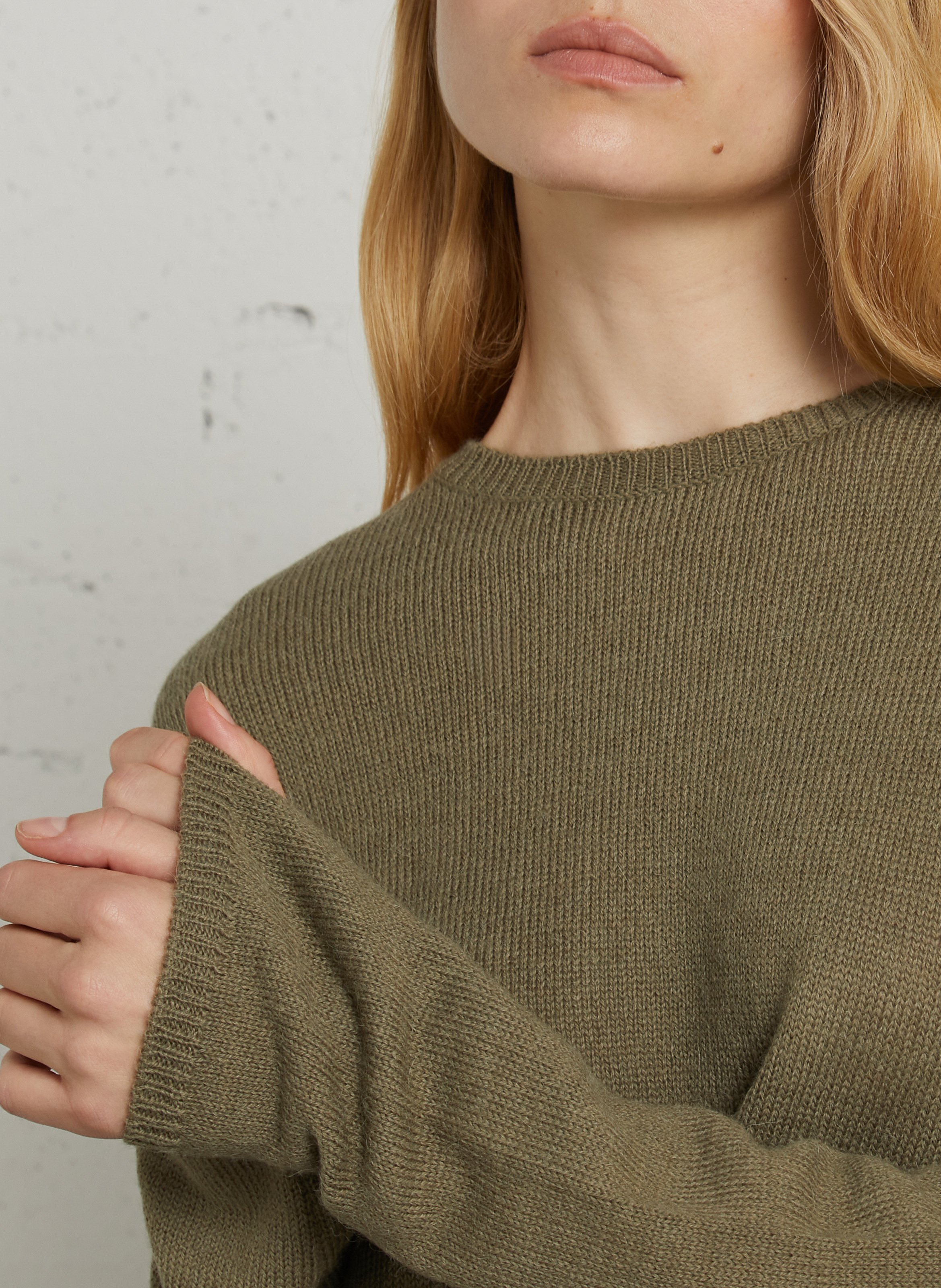 Round-neck wool-blend sweater MASSCOB Khaki
