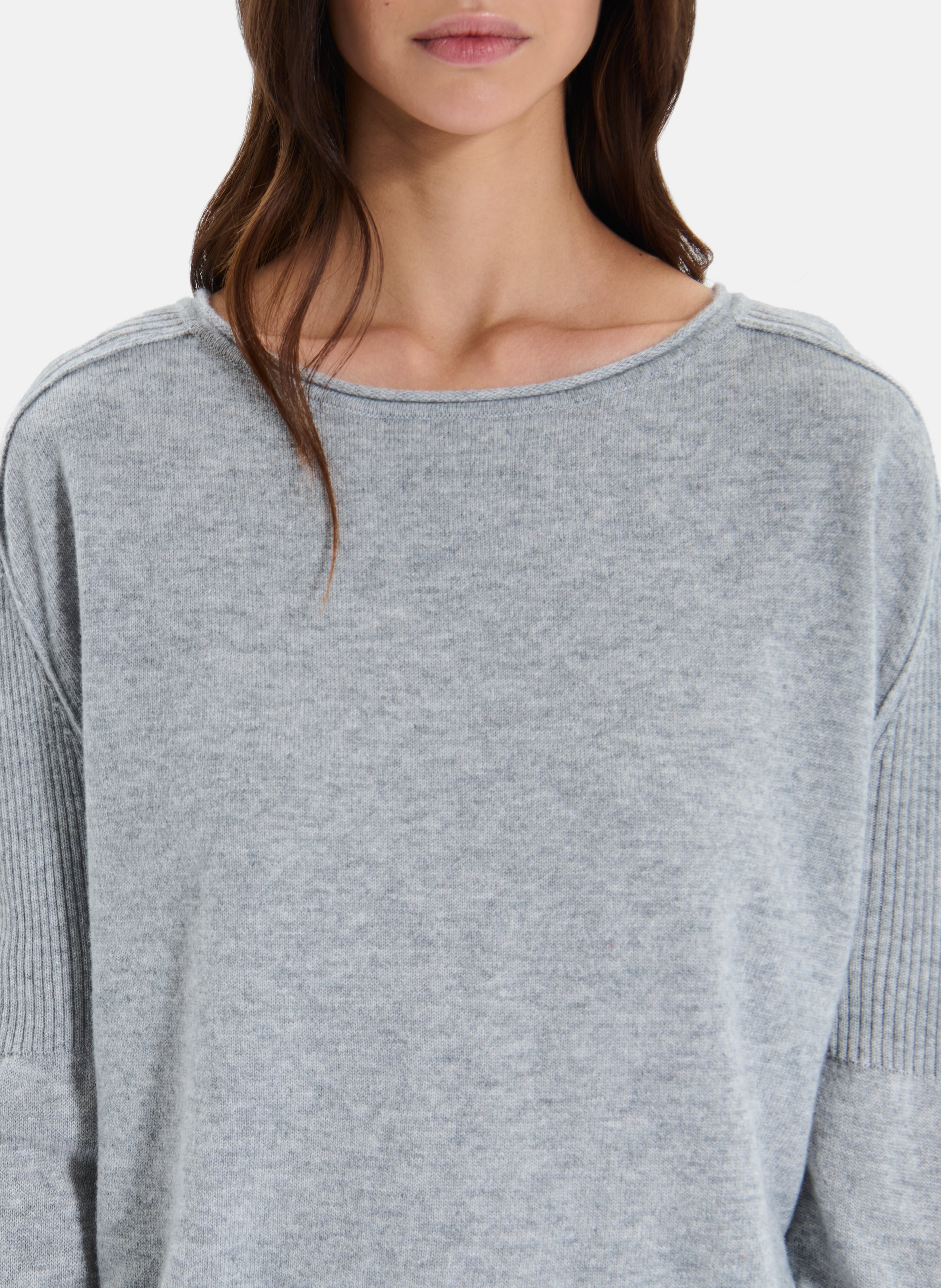 Pull col rond en cachemire ZAPA Gris