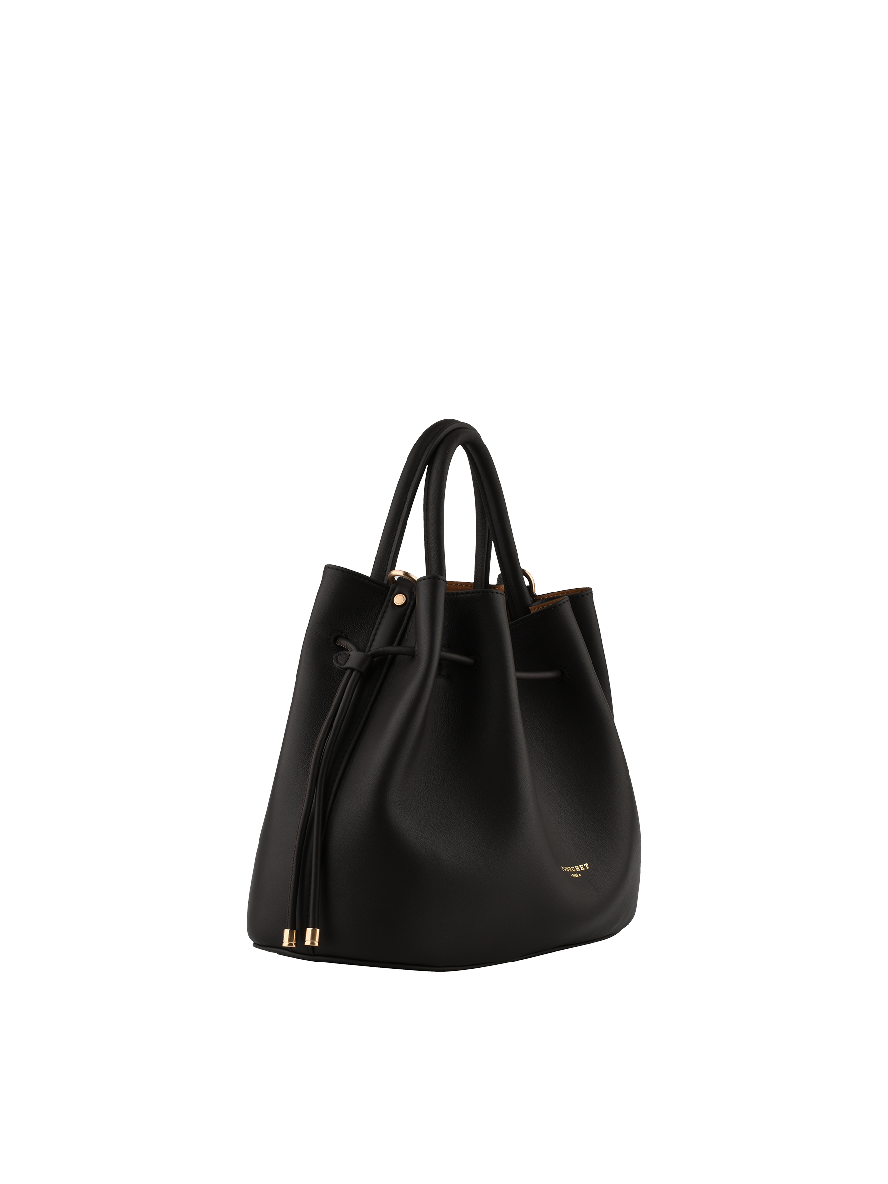 Calfskin leather handbag POURCHET Brown