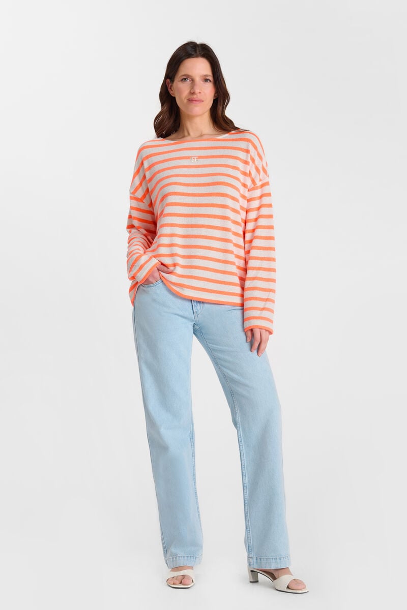 Pull col rond LE TEMPS DES CERISES Orange