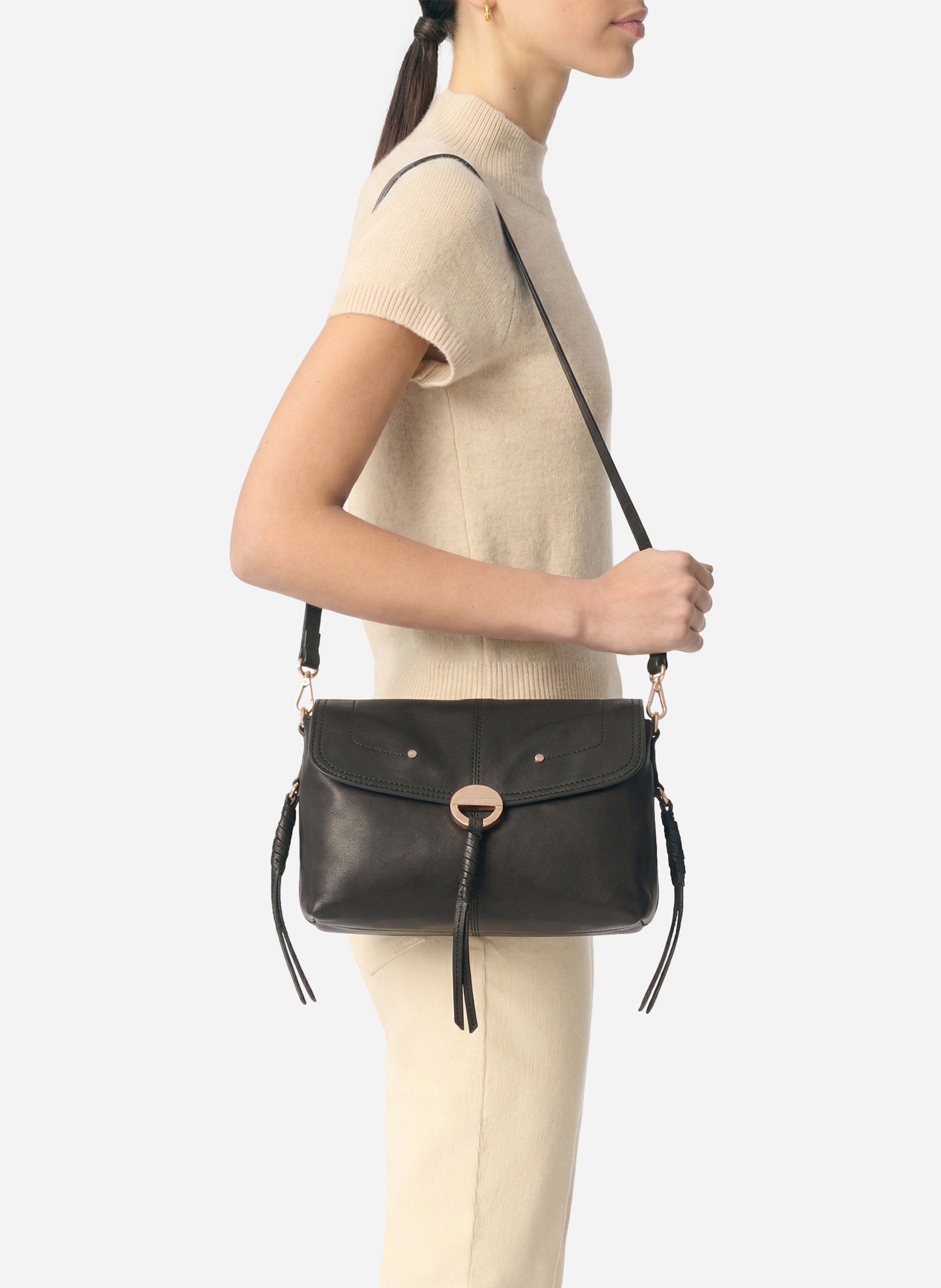 Schultertasche aus weichem Leder VANESSA BRUNO Schwarz