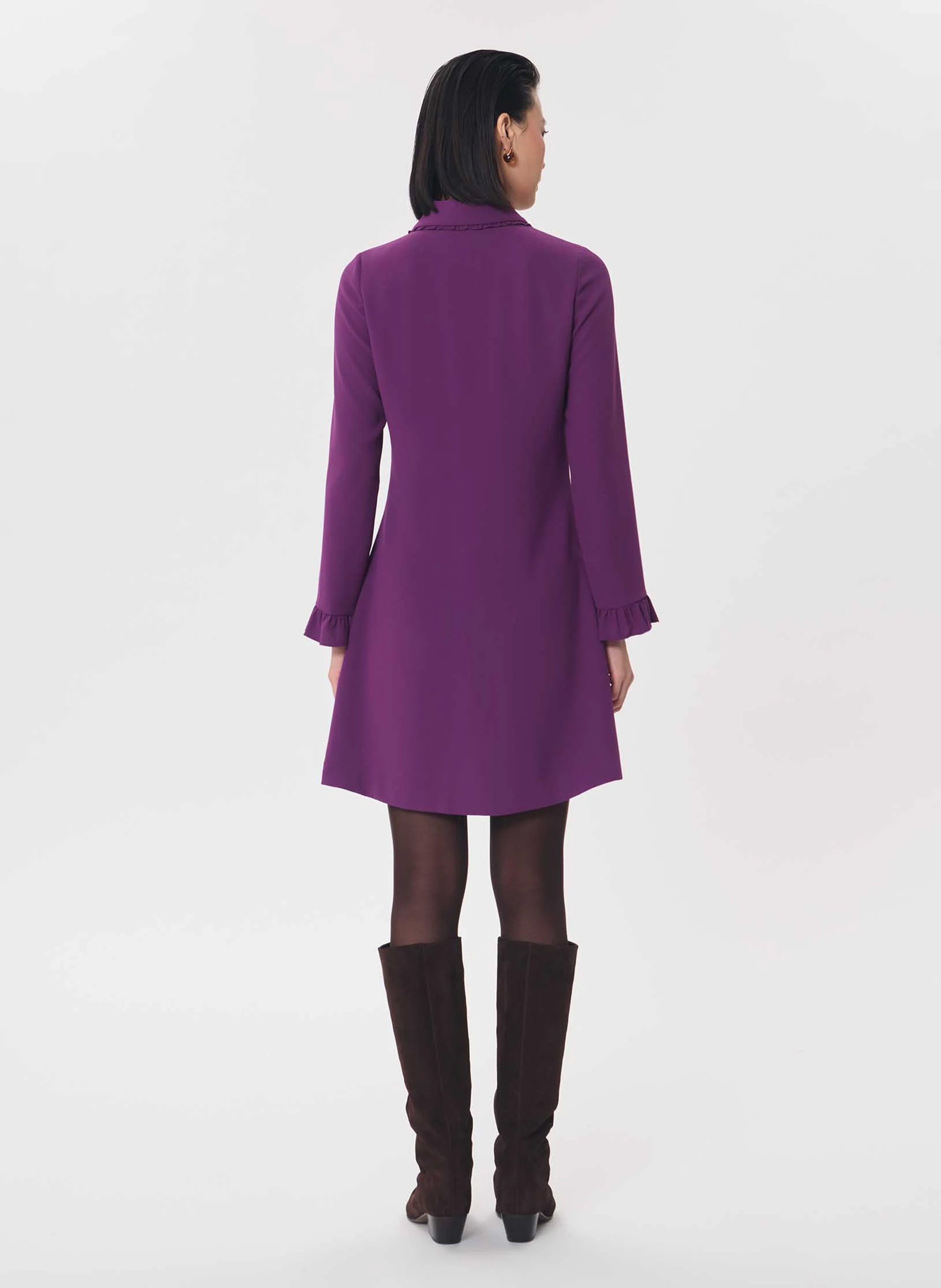 Robe courte ample col chemise | Violet TARA JARMON Femme