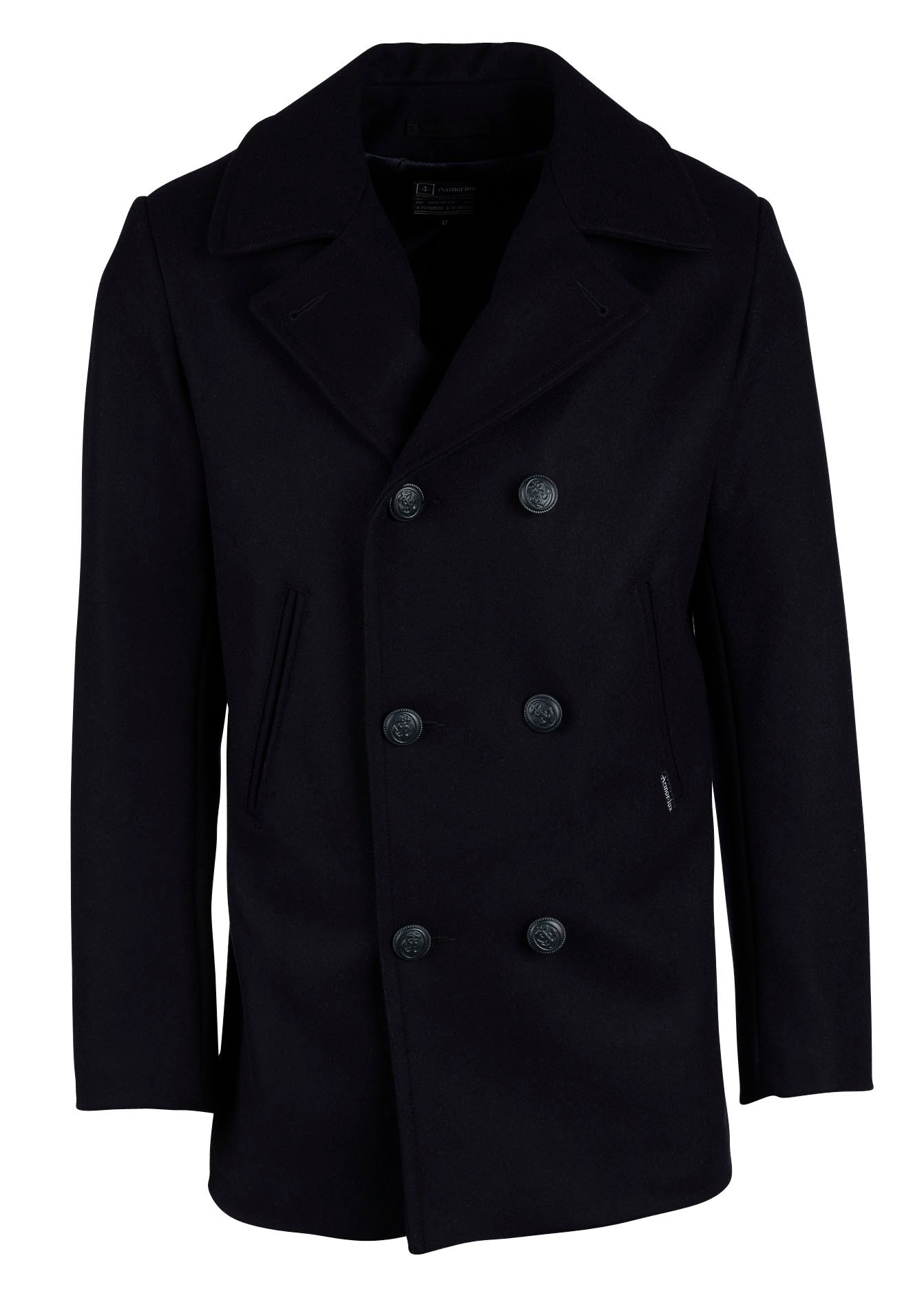 Wool broadcloth pea coat ARMOR LUX Blue