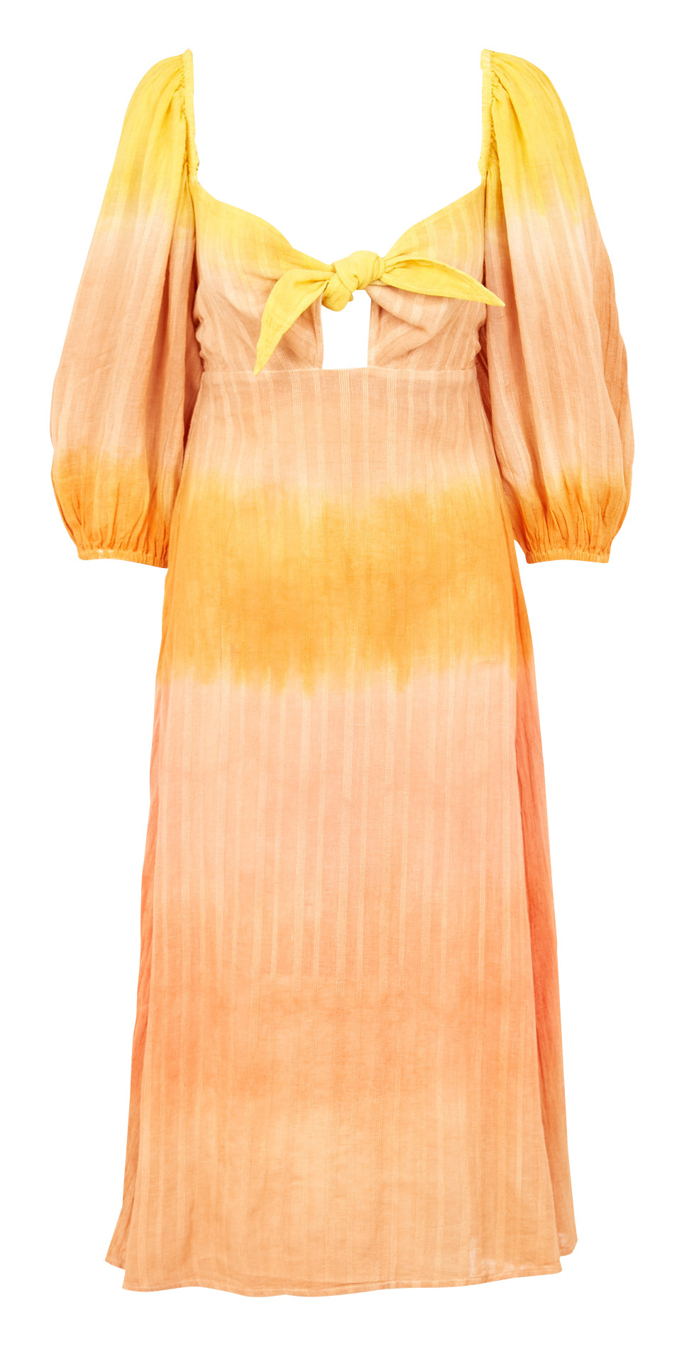 Robe midi encolure coeur à nouer en coton  SUNDRESS Orange