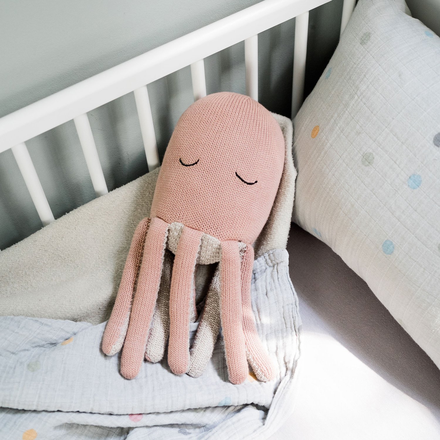 Cotton octopus soft toy KINDSGUT Pink