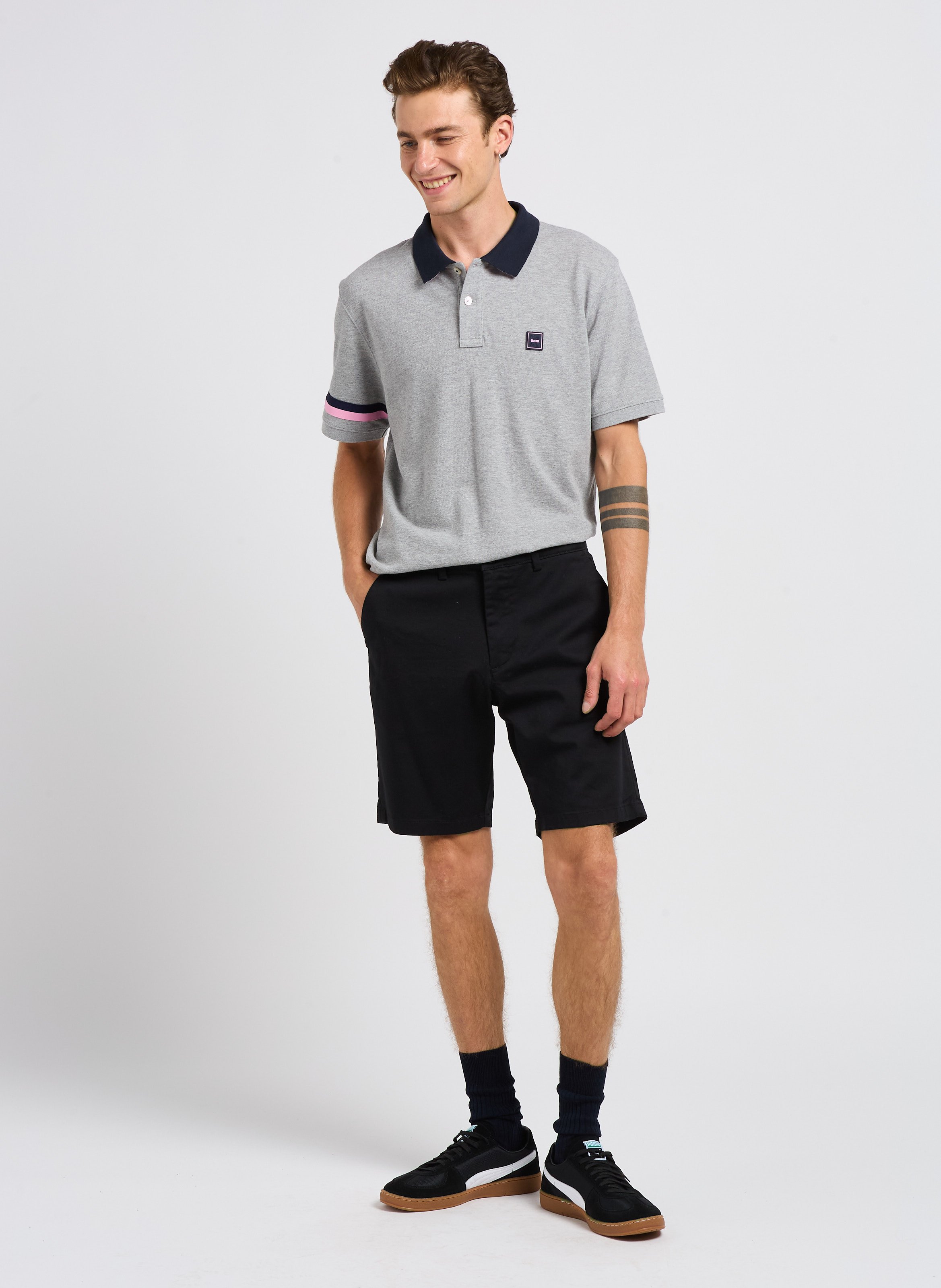 Short in blended organic cotton SELECTED Black
