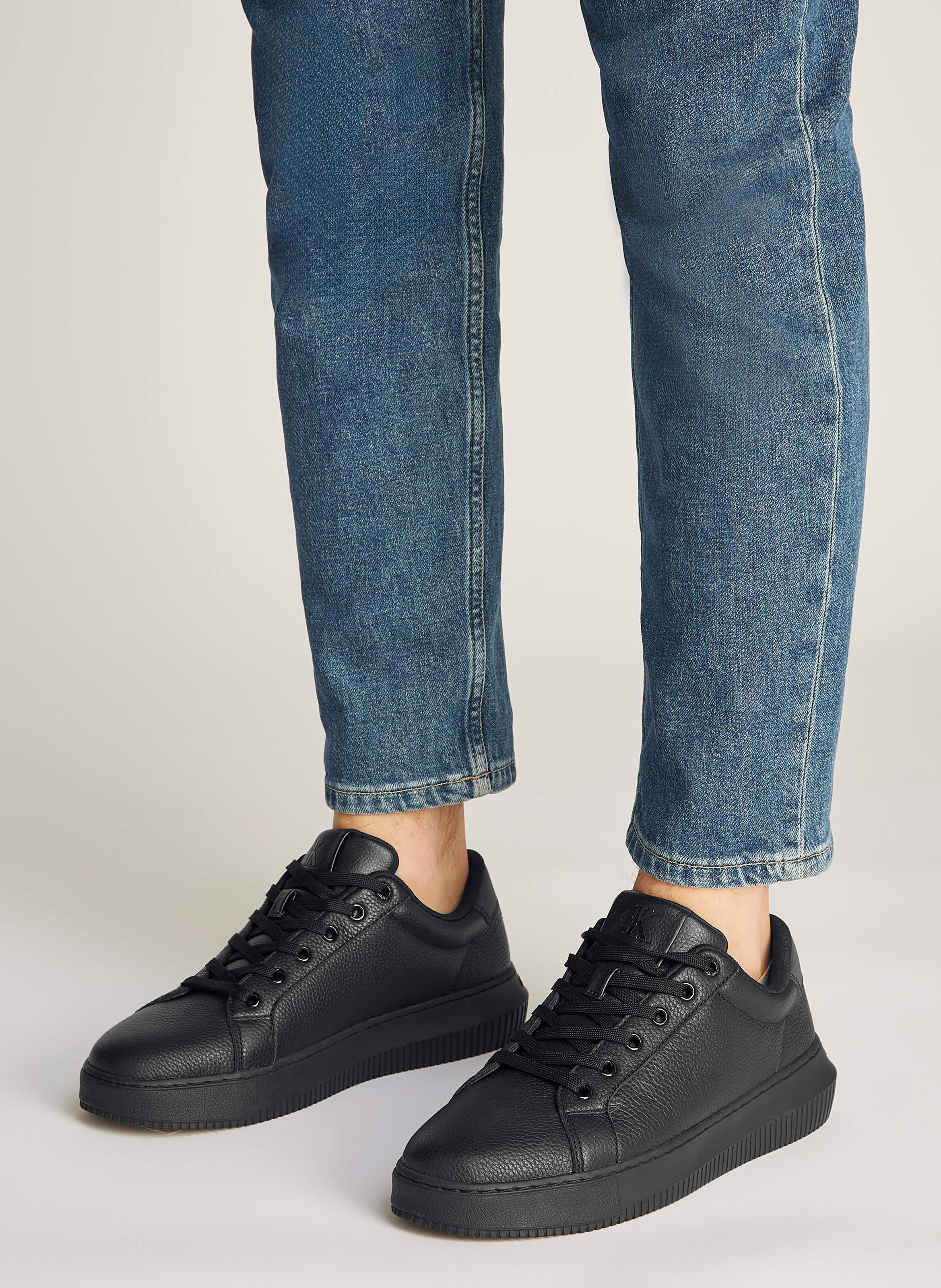 Baskets compensées en cuir  CALVIN KLEIN Noir