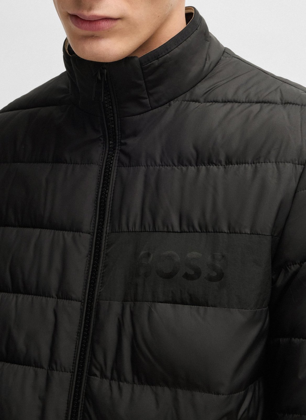 Quilted straight down jacket BOSS Black