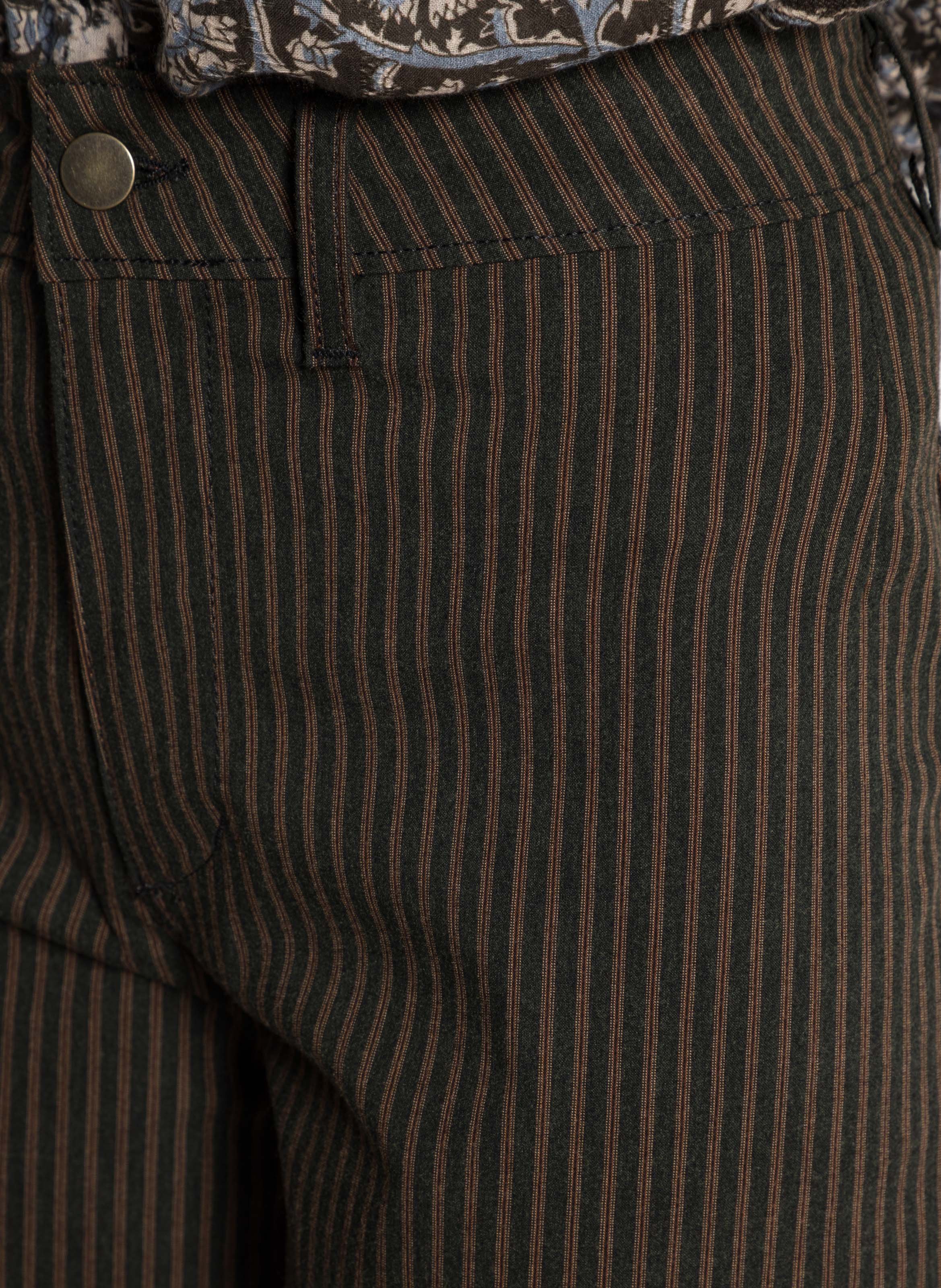 Striped wide-leg pants MAISON HOTEL Brown