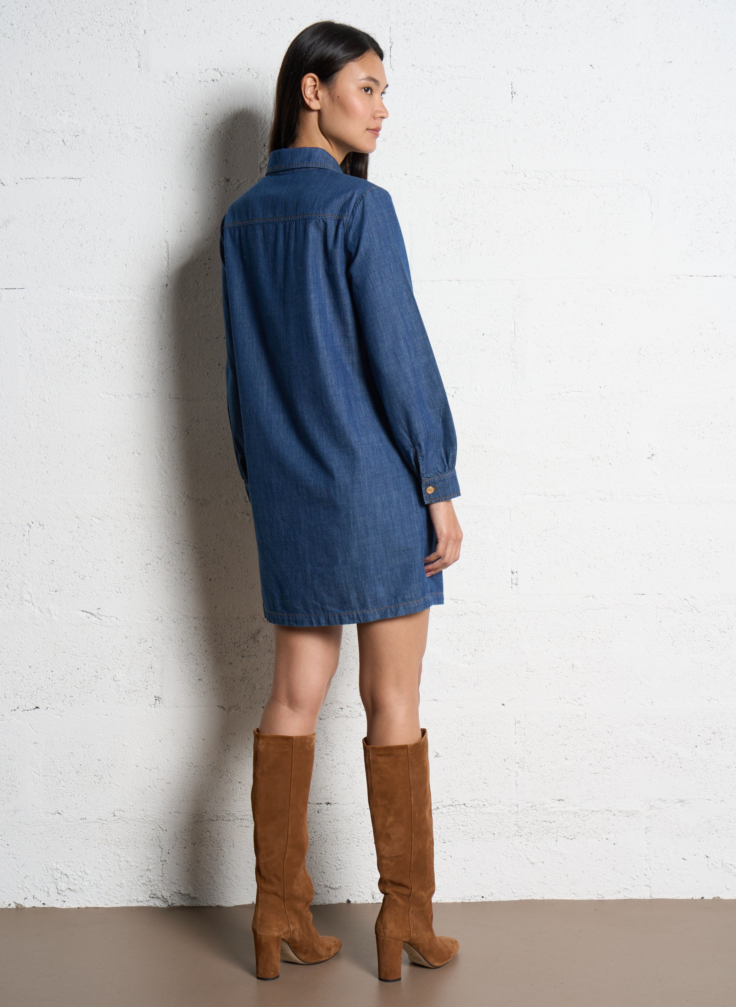 Straight cotton dress I CODE Blue