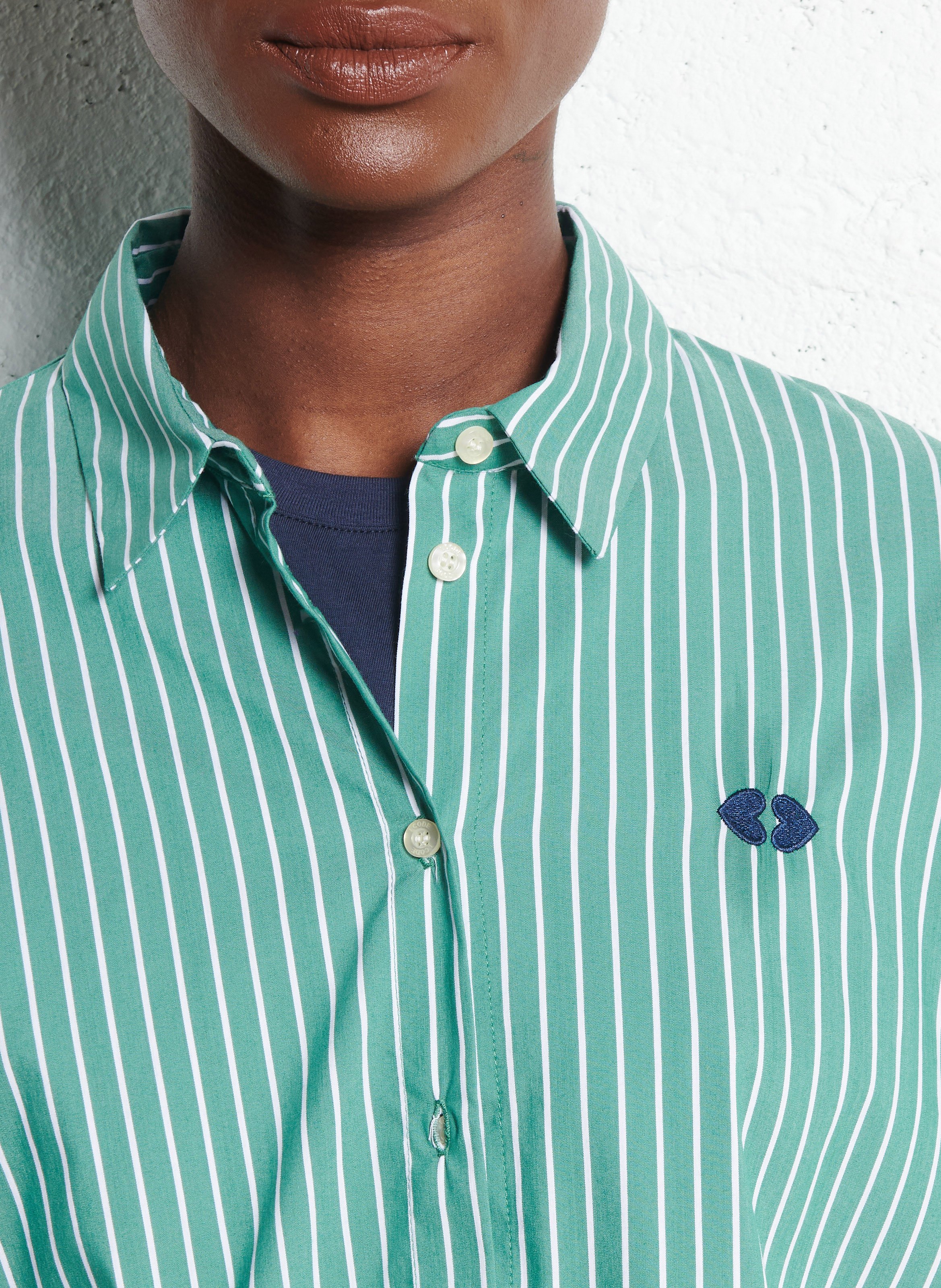 Chemise col classique en coton mélangé I CODE Vert