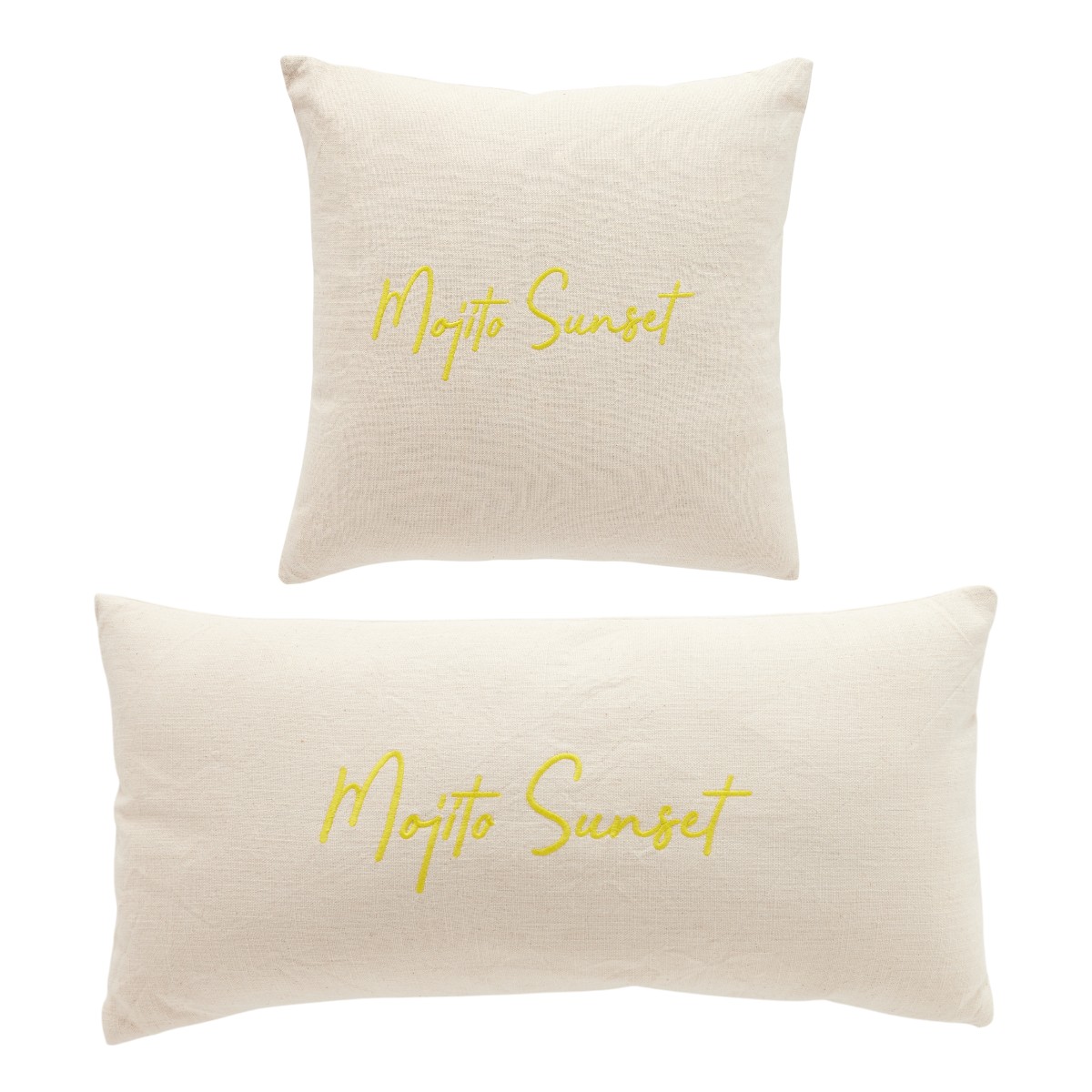 Set of 2 cotton removable cushion covers TODAY LINGE DE MAISON Yellow