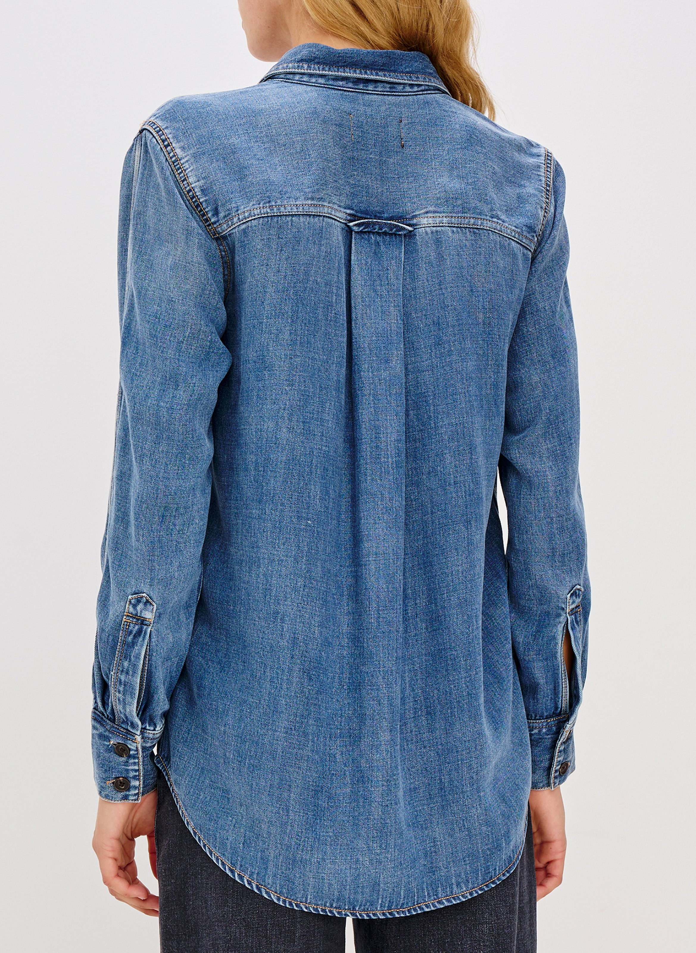 Chemise col classique en denim RAILS Bleu