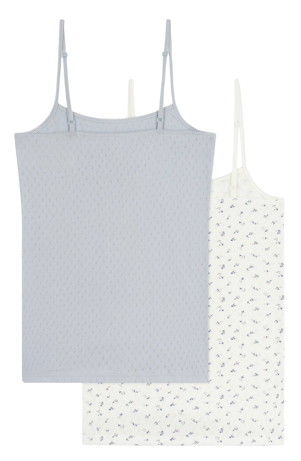 Set of 2 pointelle knit tank tops PETIT BATEAU Multicolored