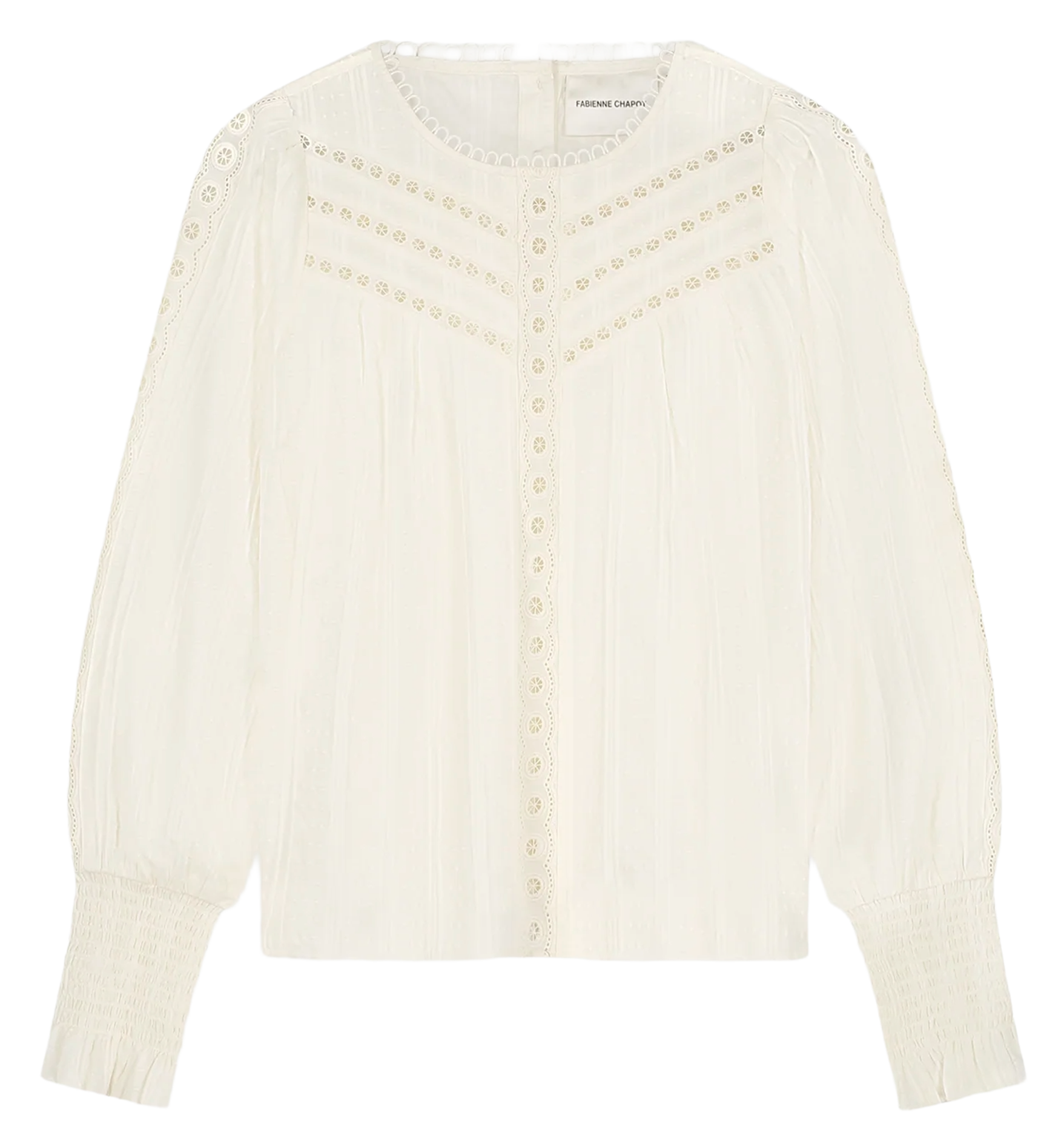 Round-neck cotton blouse FABIENNE CHAPOT White