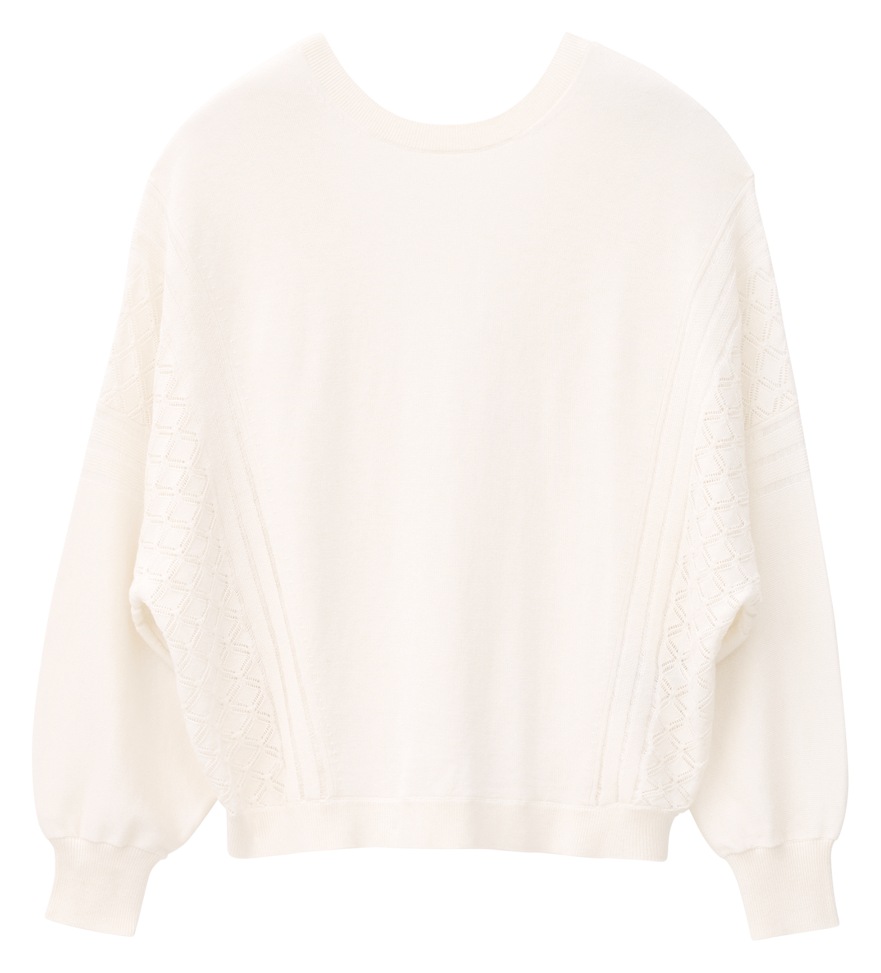 Effen trui van wolmix met lange mouwen en kant BA&SH Beige