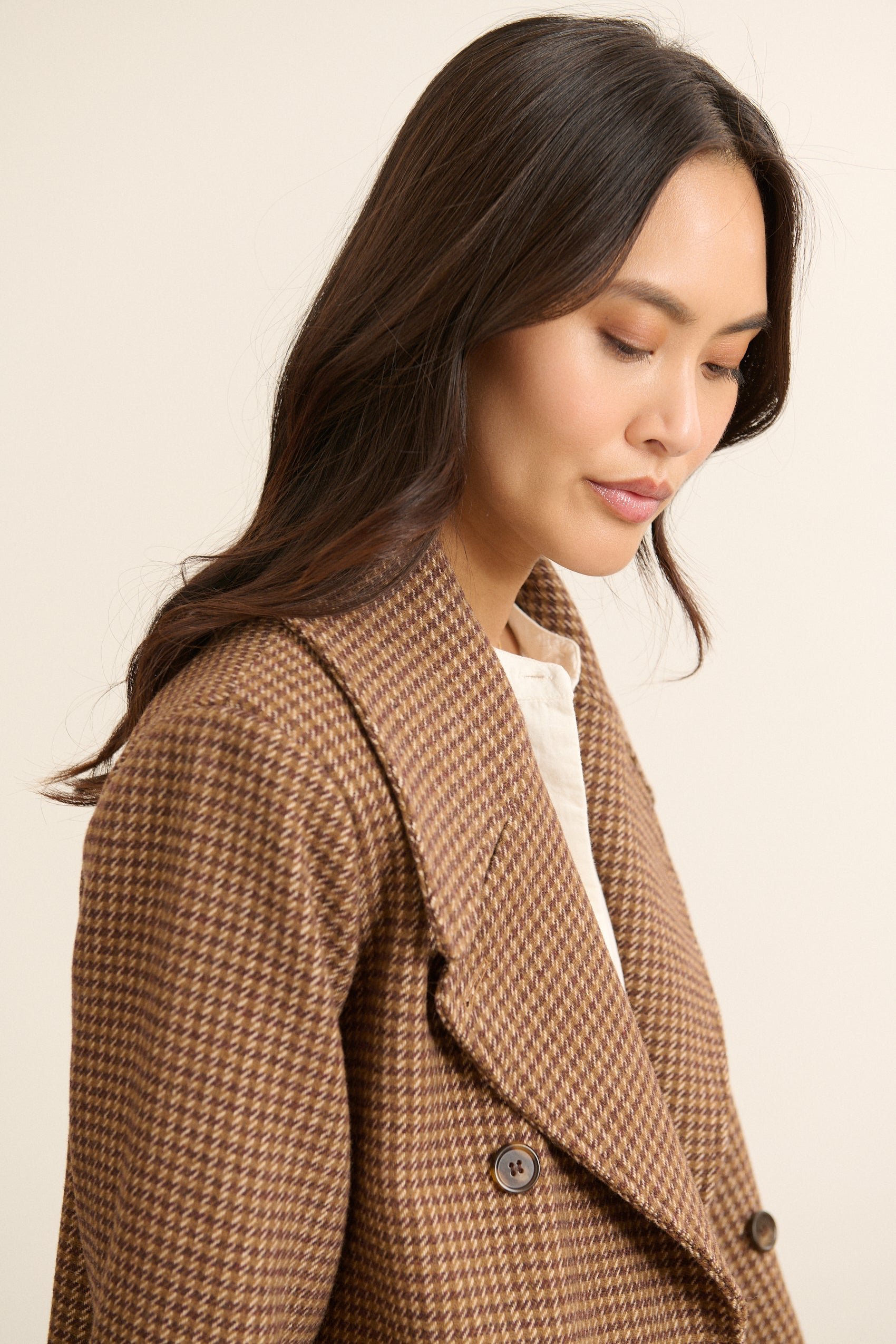 Checked peacoat GARANCE PARIS Brown