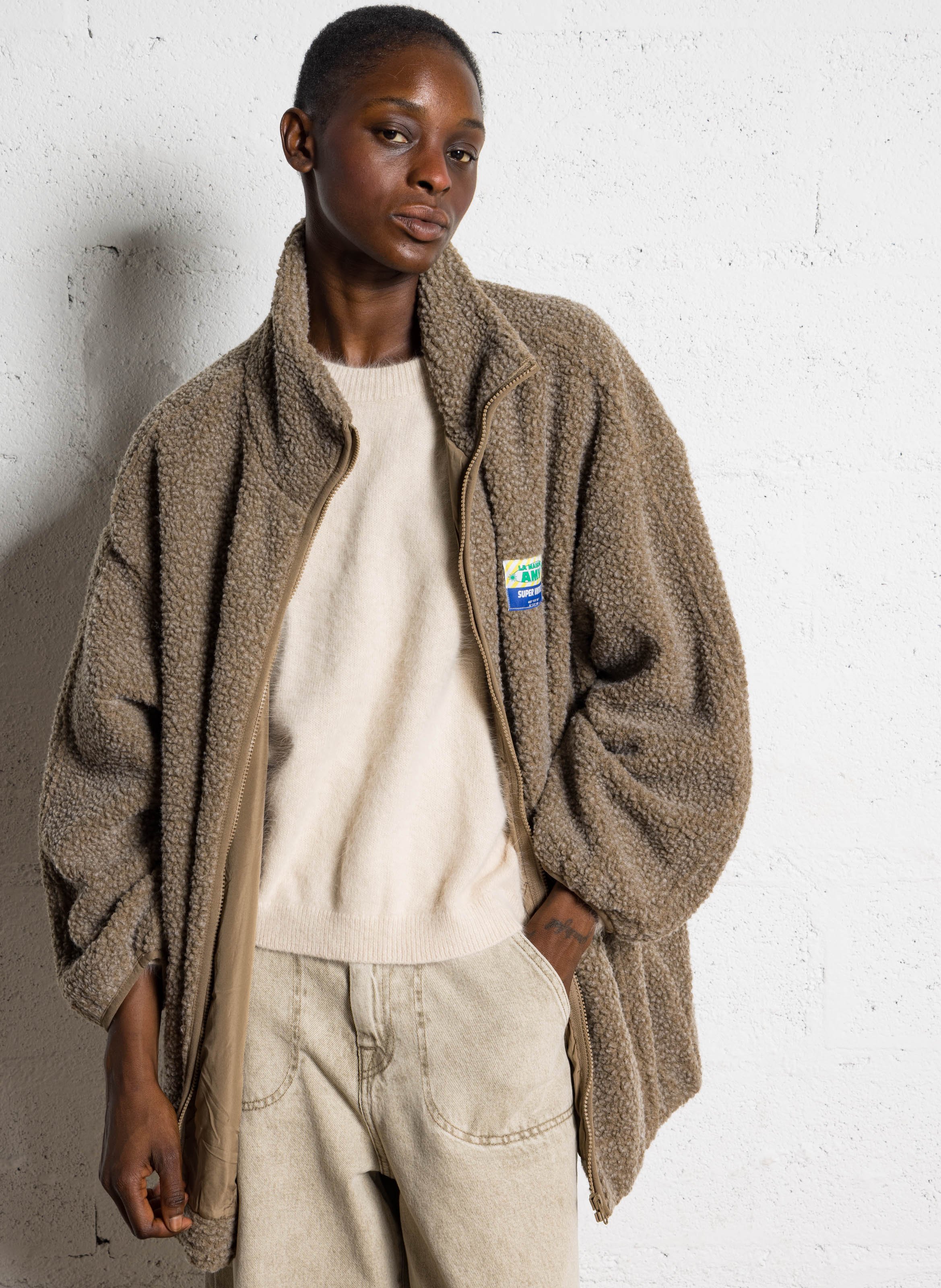 Polaire droite col montant  AMERICAN VINTAGE Vert