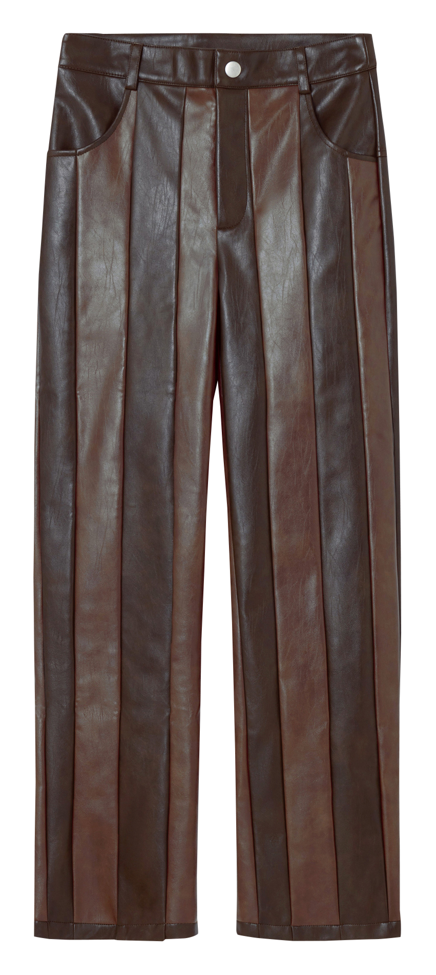 Leather-effect straight-leg pants LAAGAM Brown