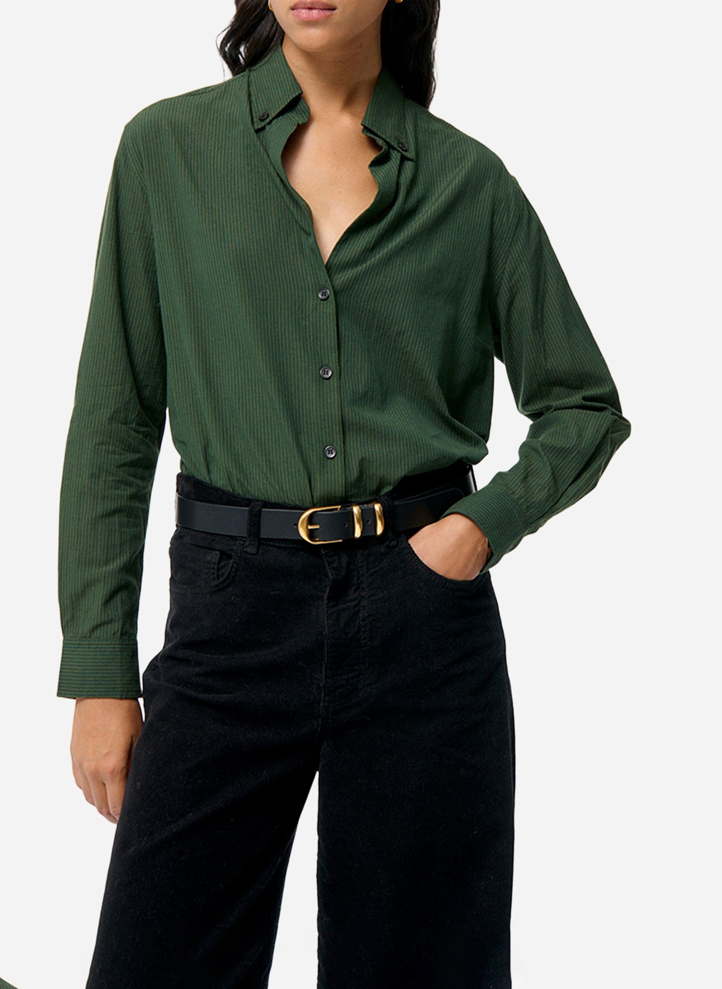Cotton shirt with classic collar VANESSA BRUNO Green