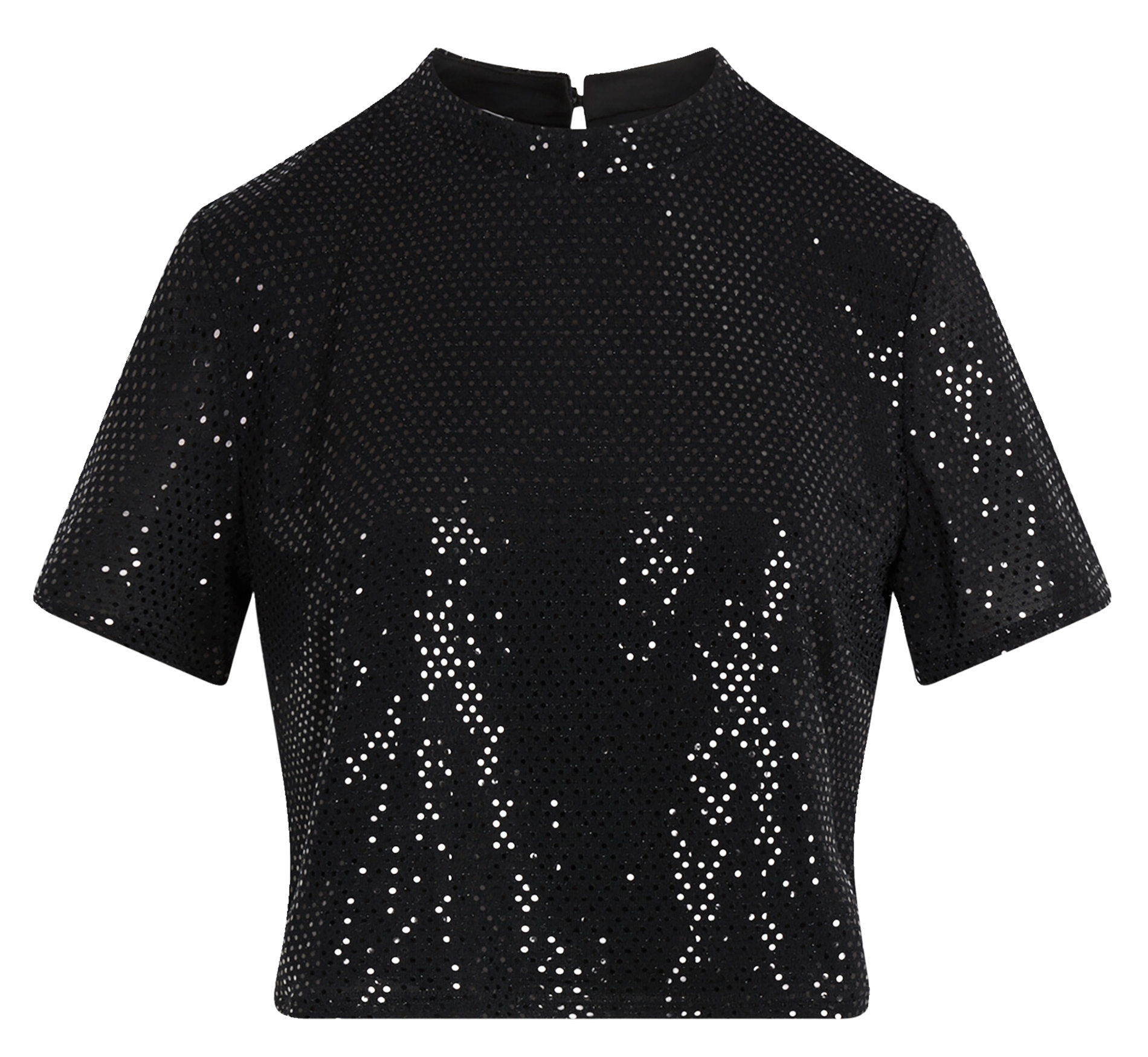 Top droit col montant à sequins MORGAN Noir