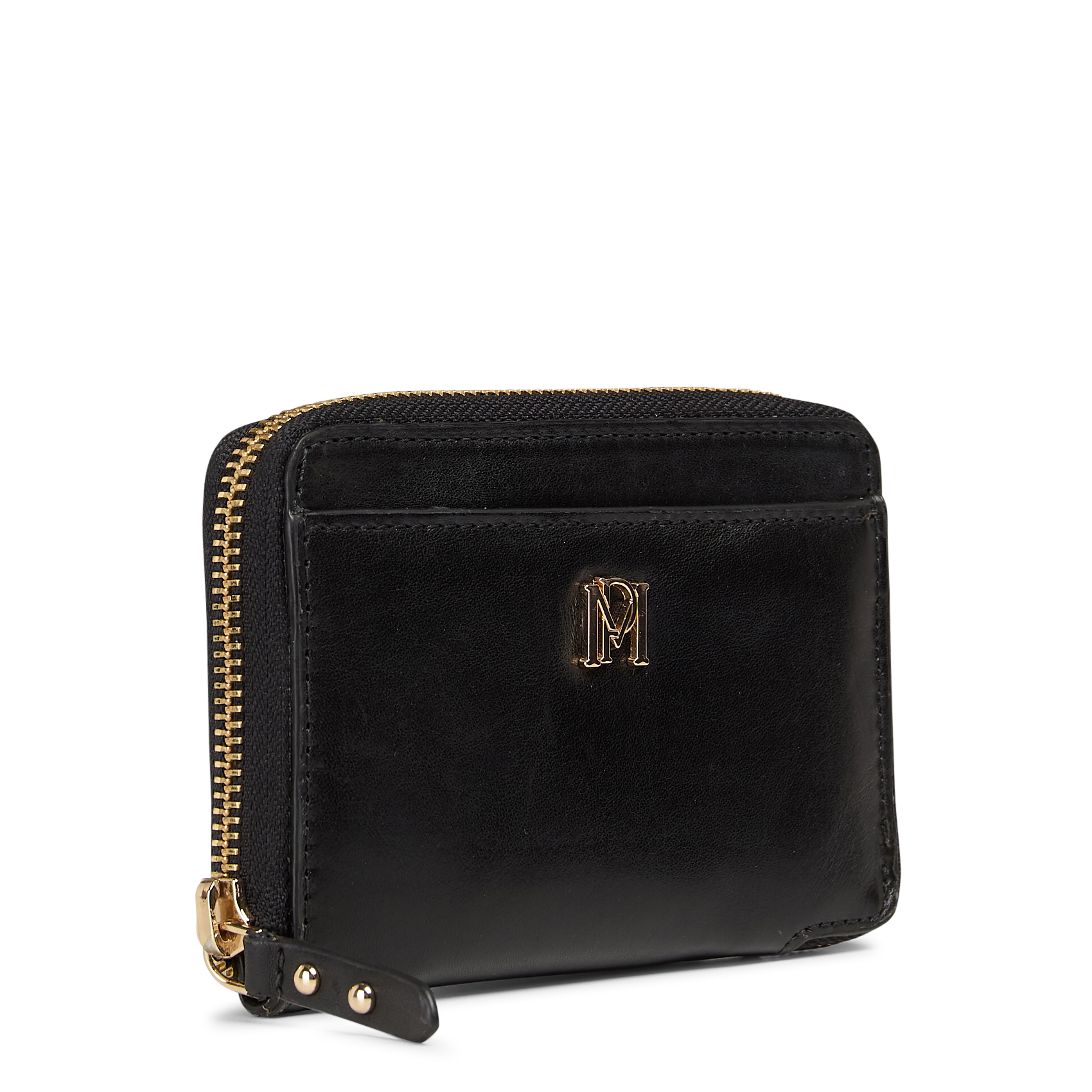 Solid leather zip-around wallet PETITE MENDIGOTE Black