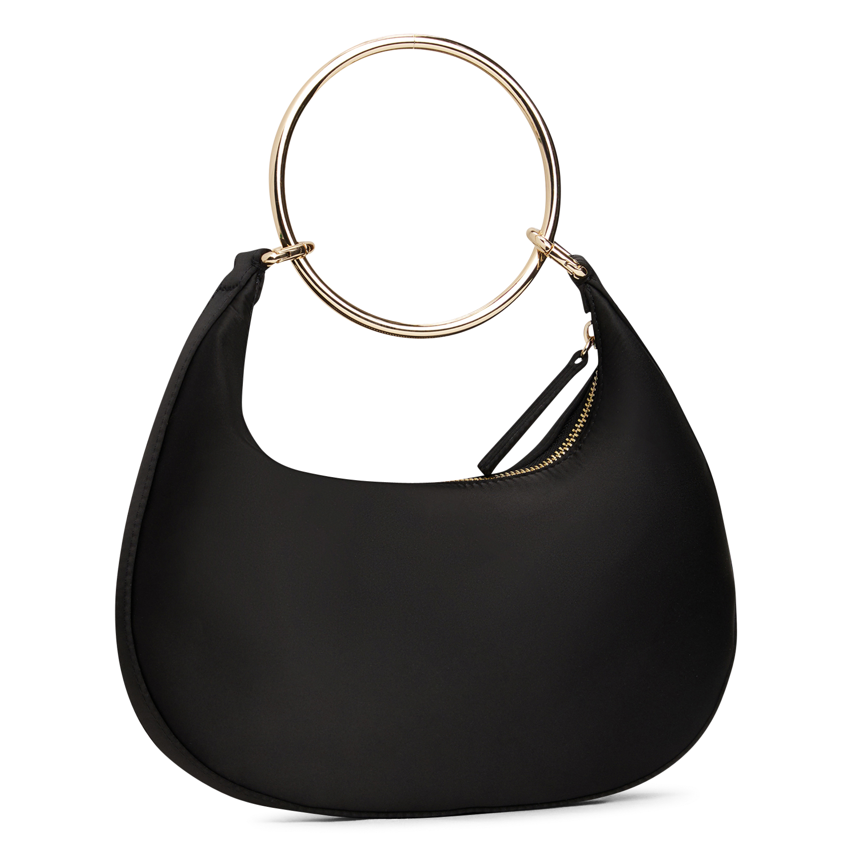 Satin hobo bag with bracelet handle TOMMY HILFIGER Black
