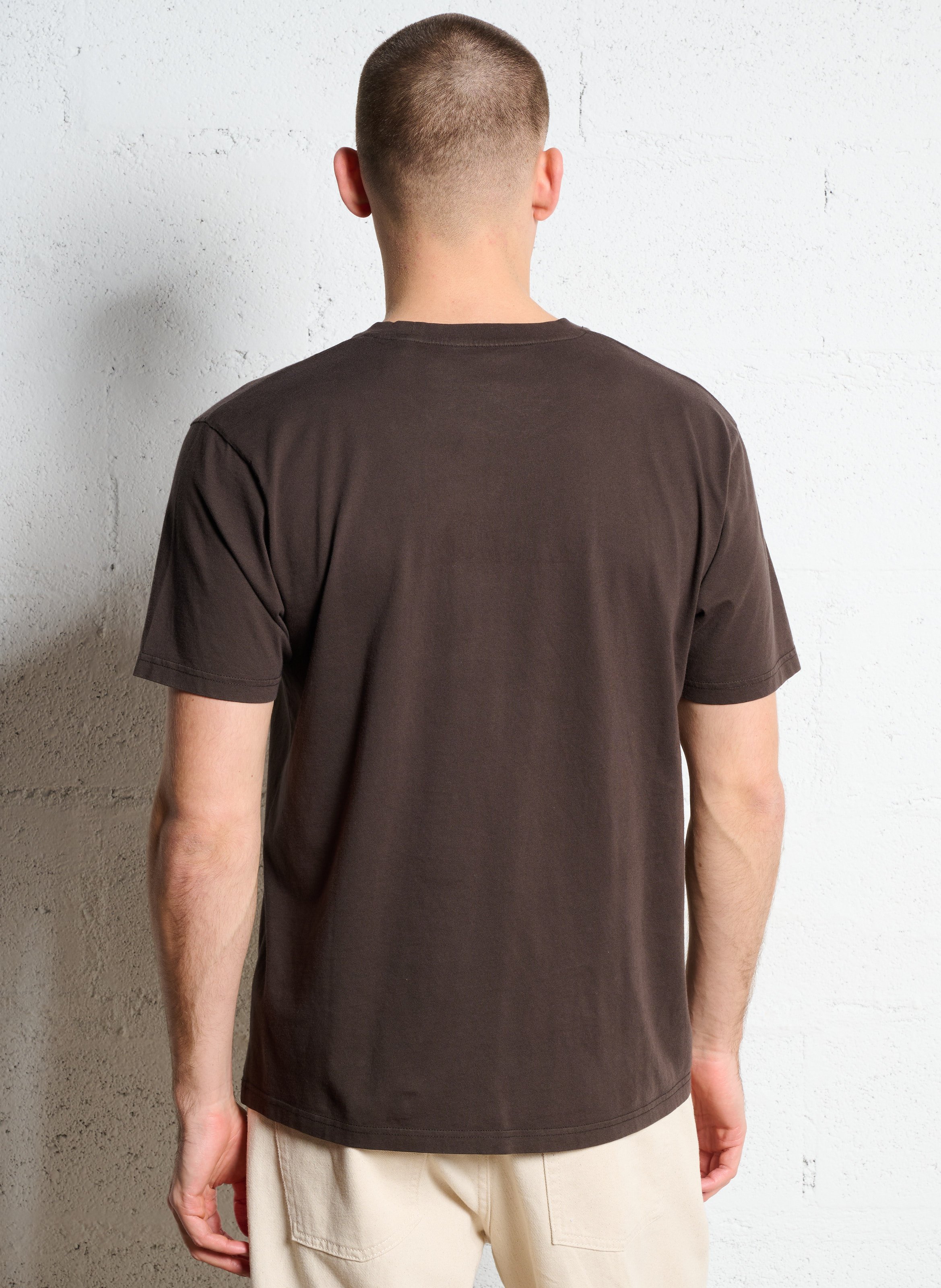 T-shirt col rond en coton biologique COLORFUL STANDARD Marron