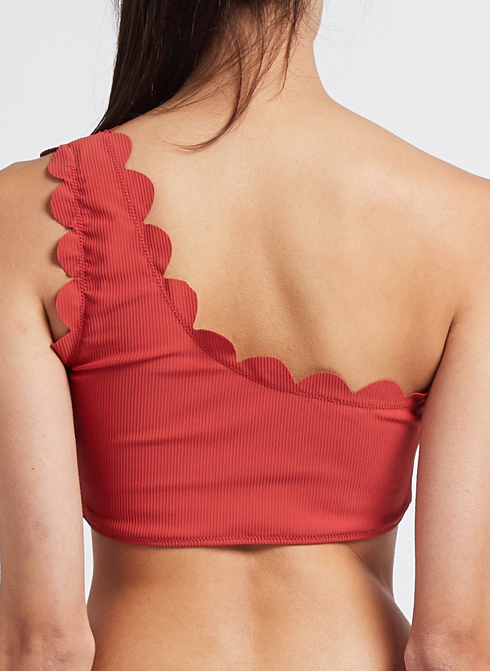 Haut de maillot de bain asymétrique PIECES Rouge