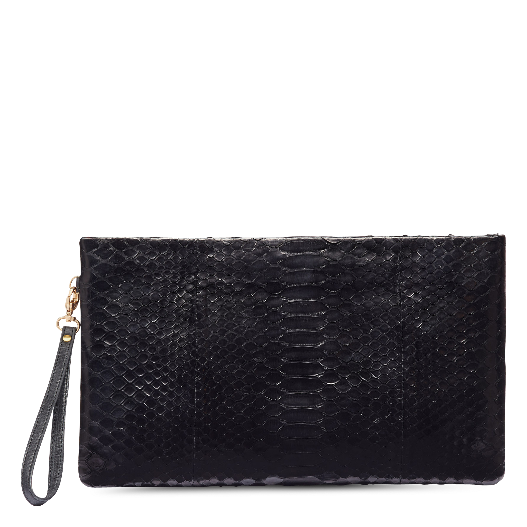 Clutch aus Pythonleder CLARIS VIROT Schwarz