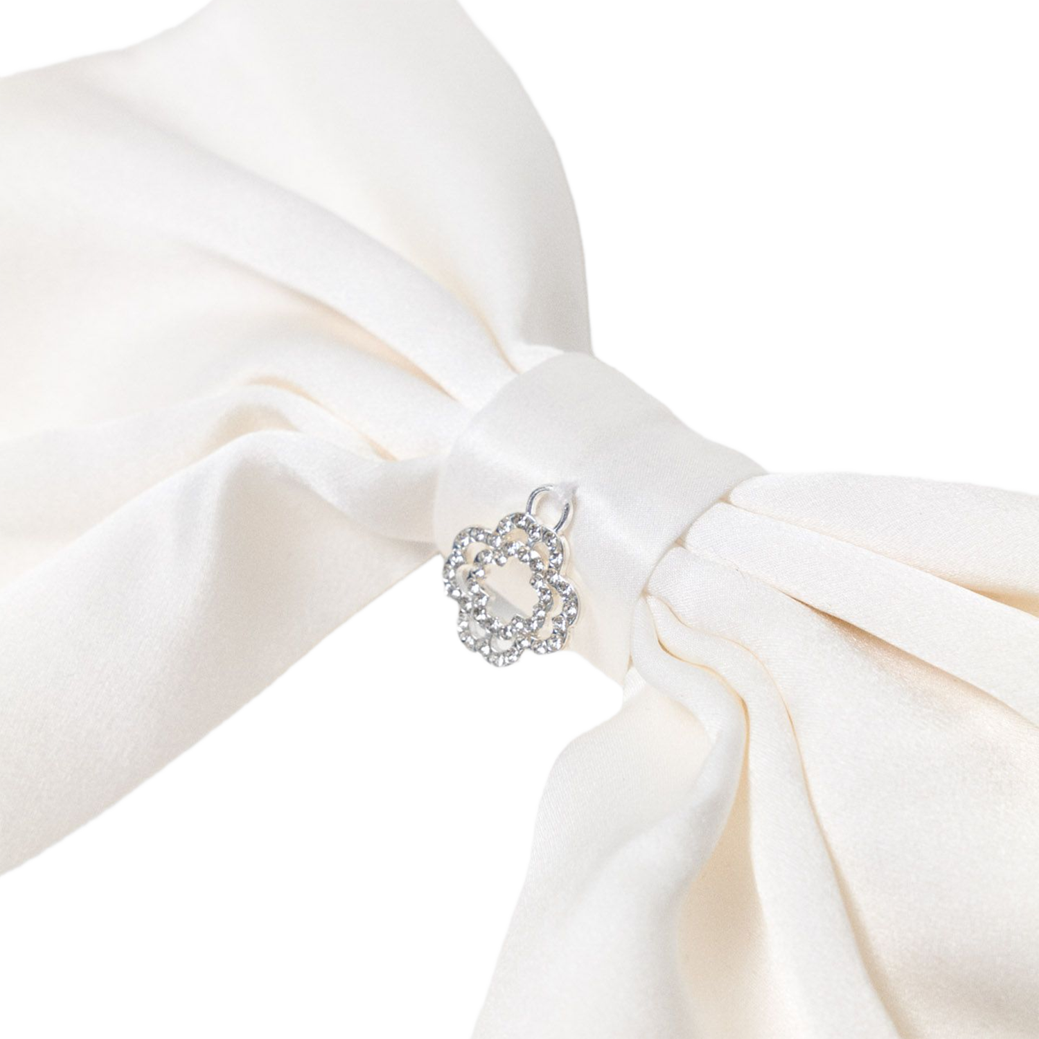 Barette noeud en soie MAJE Blanc