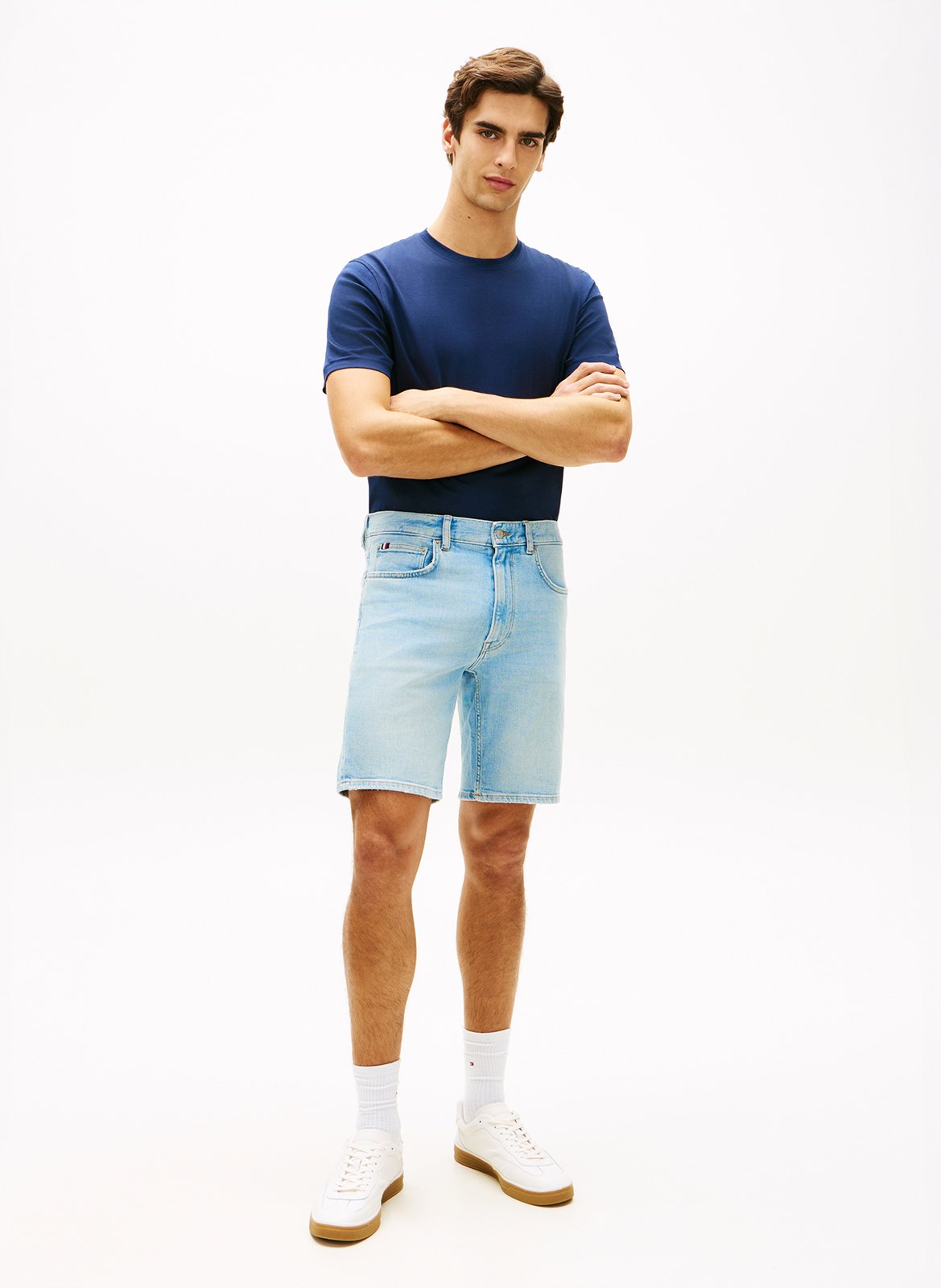 Gerade geschnittene Shorts aus Baumwoll-Mix TOMMY HILFIGER Blau