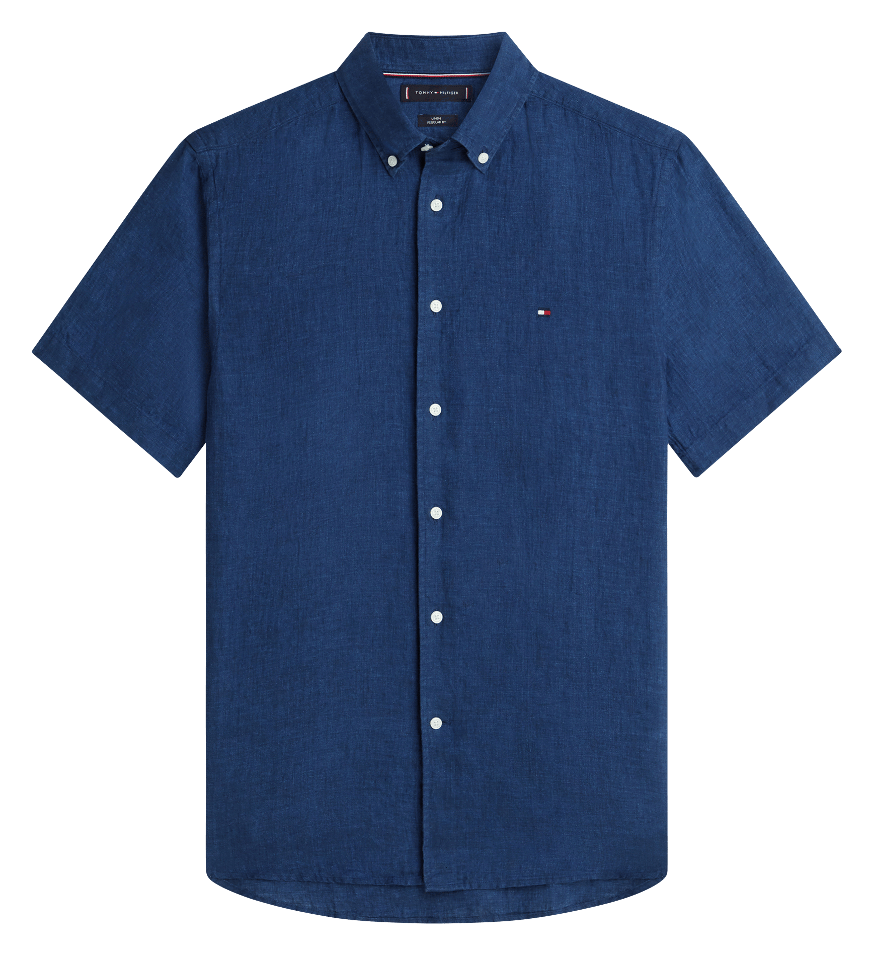 Chemise droite col classique en lin TOMMY HILFIGER Bleu