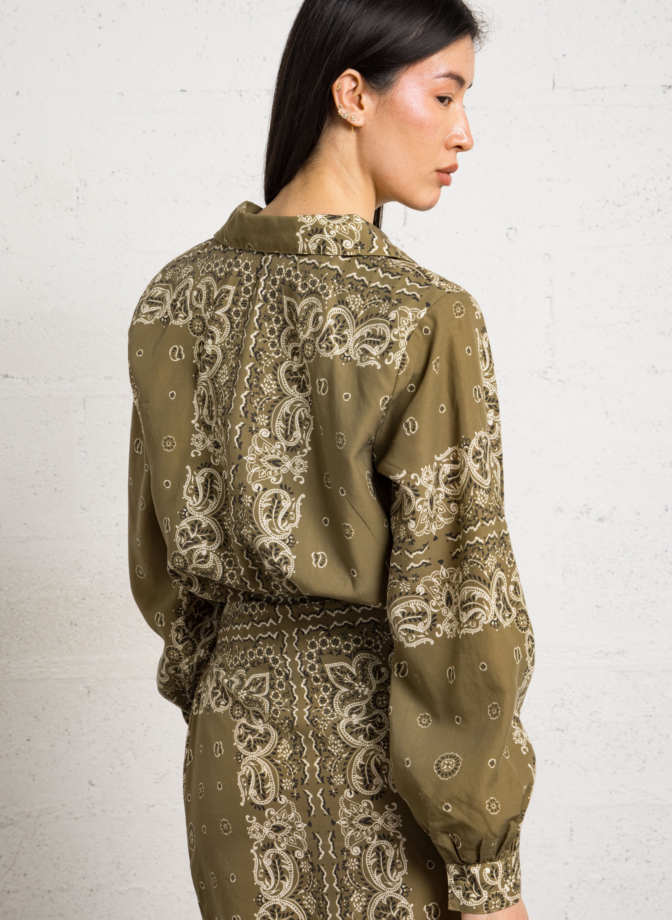 Bedrucktes Bandana-Oberteil THE NEW SOCIETY Khaki