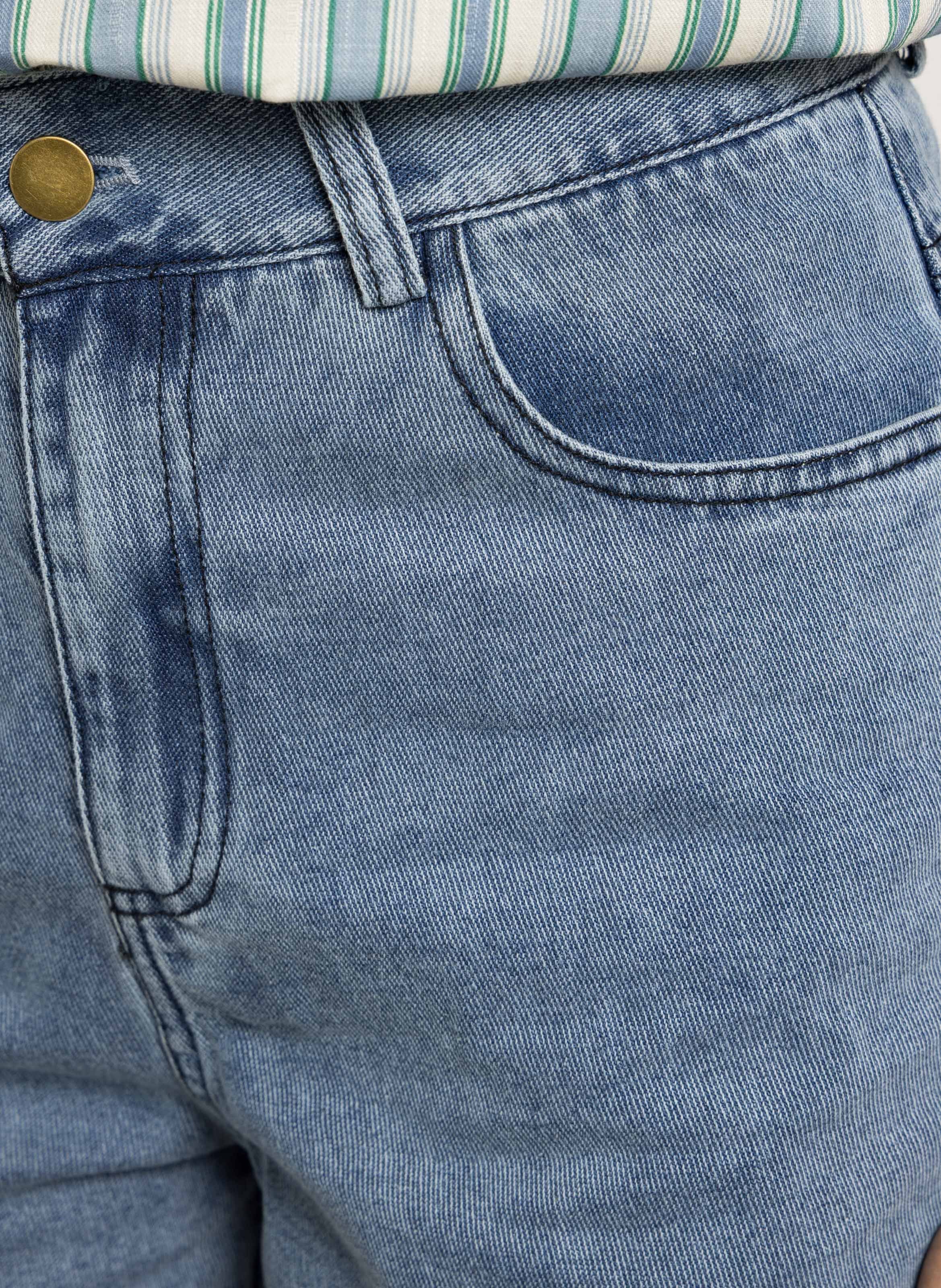 Gerade geschnittene Shorts aus Baumwoll-Mix SEE U SOON Blau