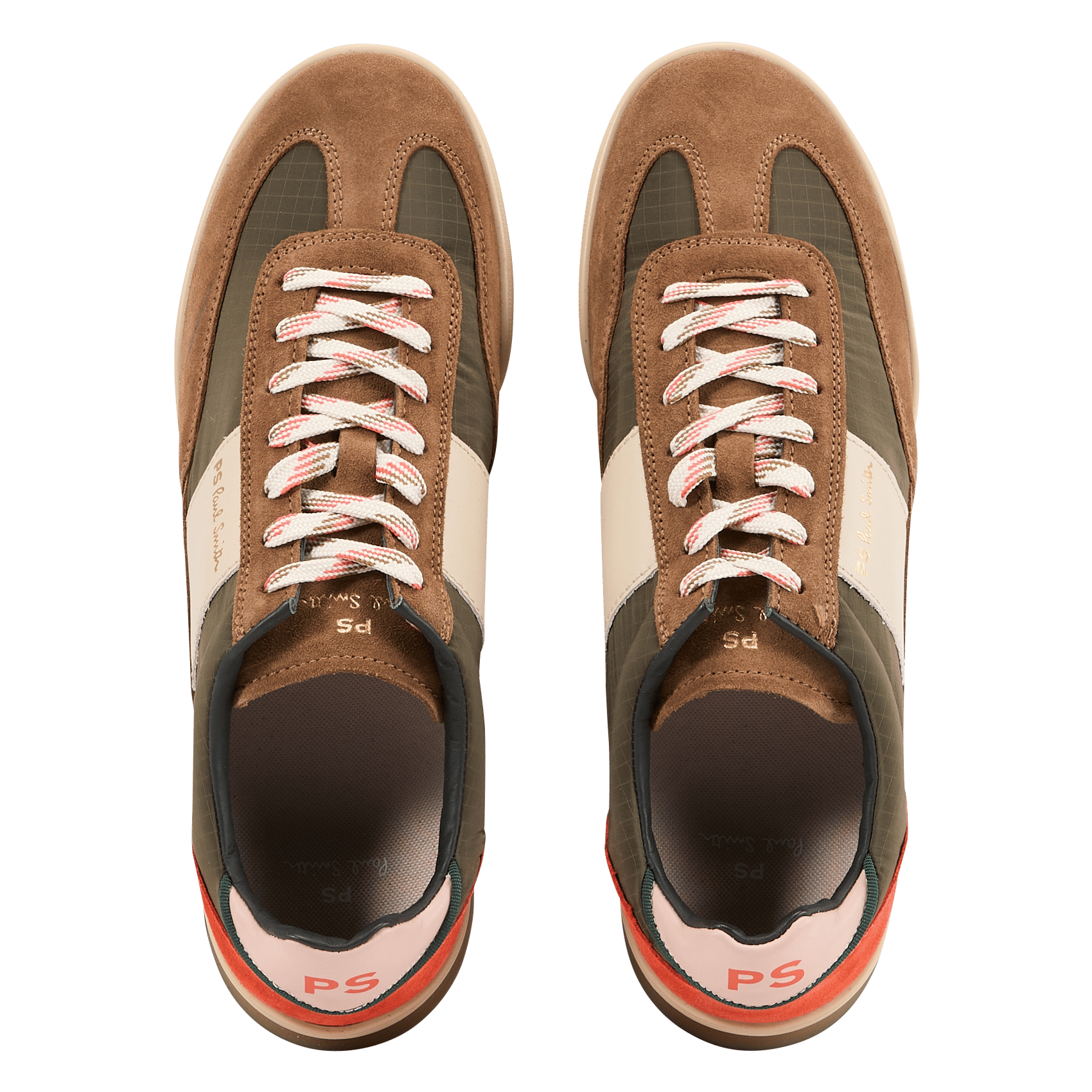 Niedrige Sneaker aus Leder-Mix PAUL SMITH Khaki