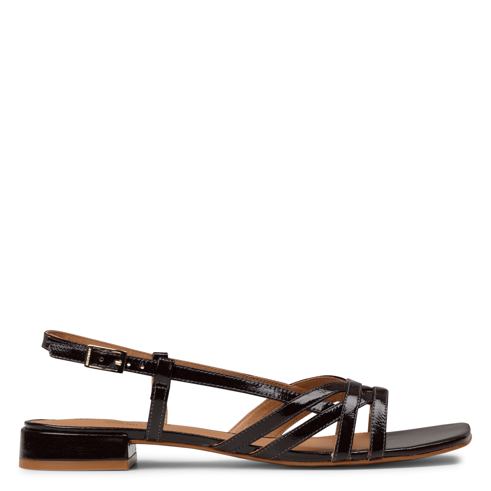 Flache Lackledersandalen JB MARTIN Braun