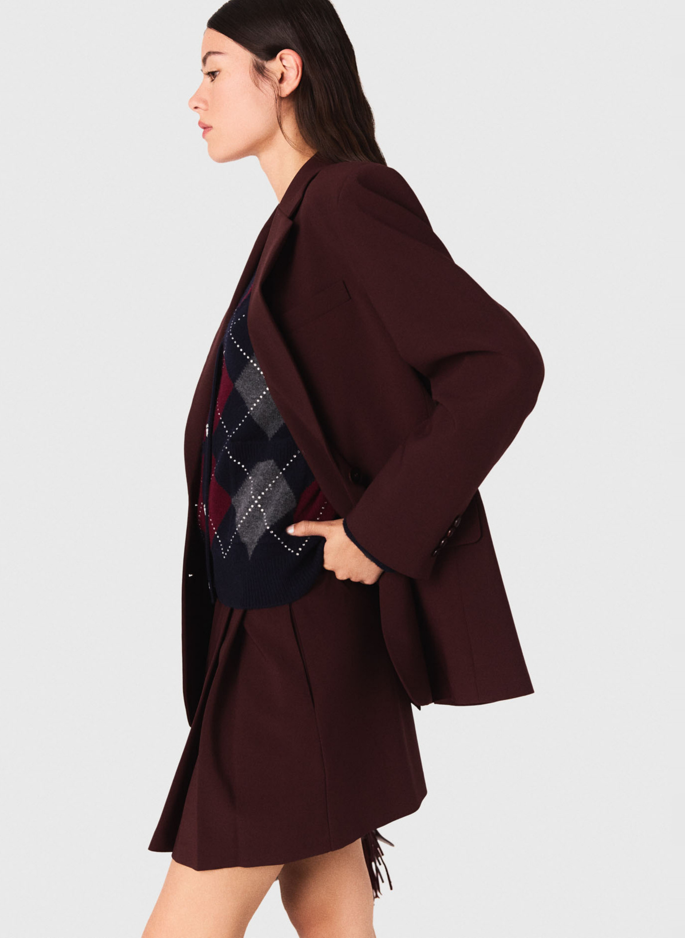 Blazer van wolmix MAJE Rood