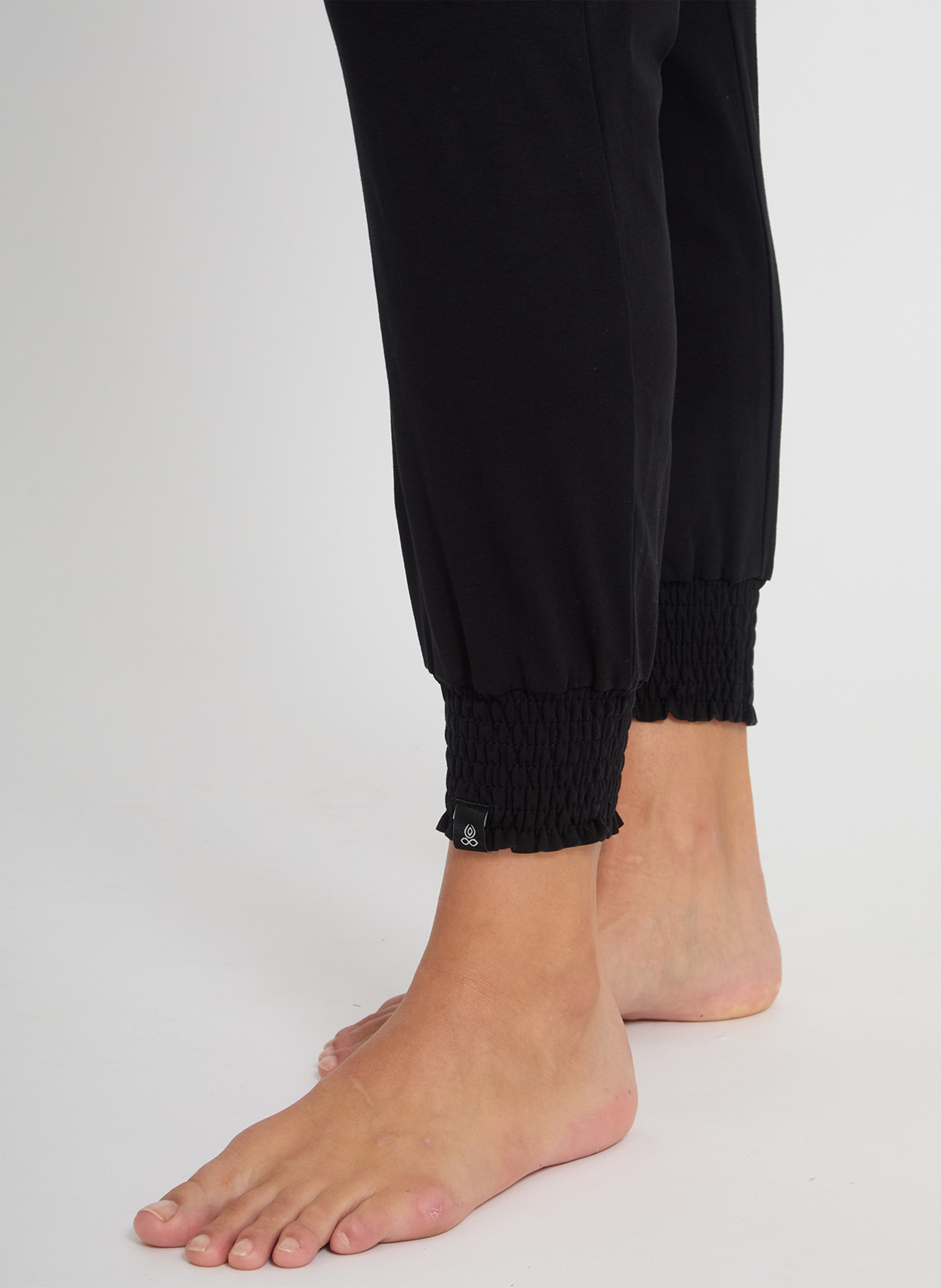 Pantalon de sport taille haute en coton mélangé YOGA SEARCHER Noir