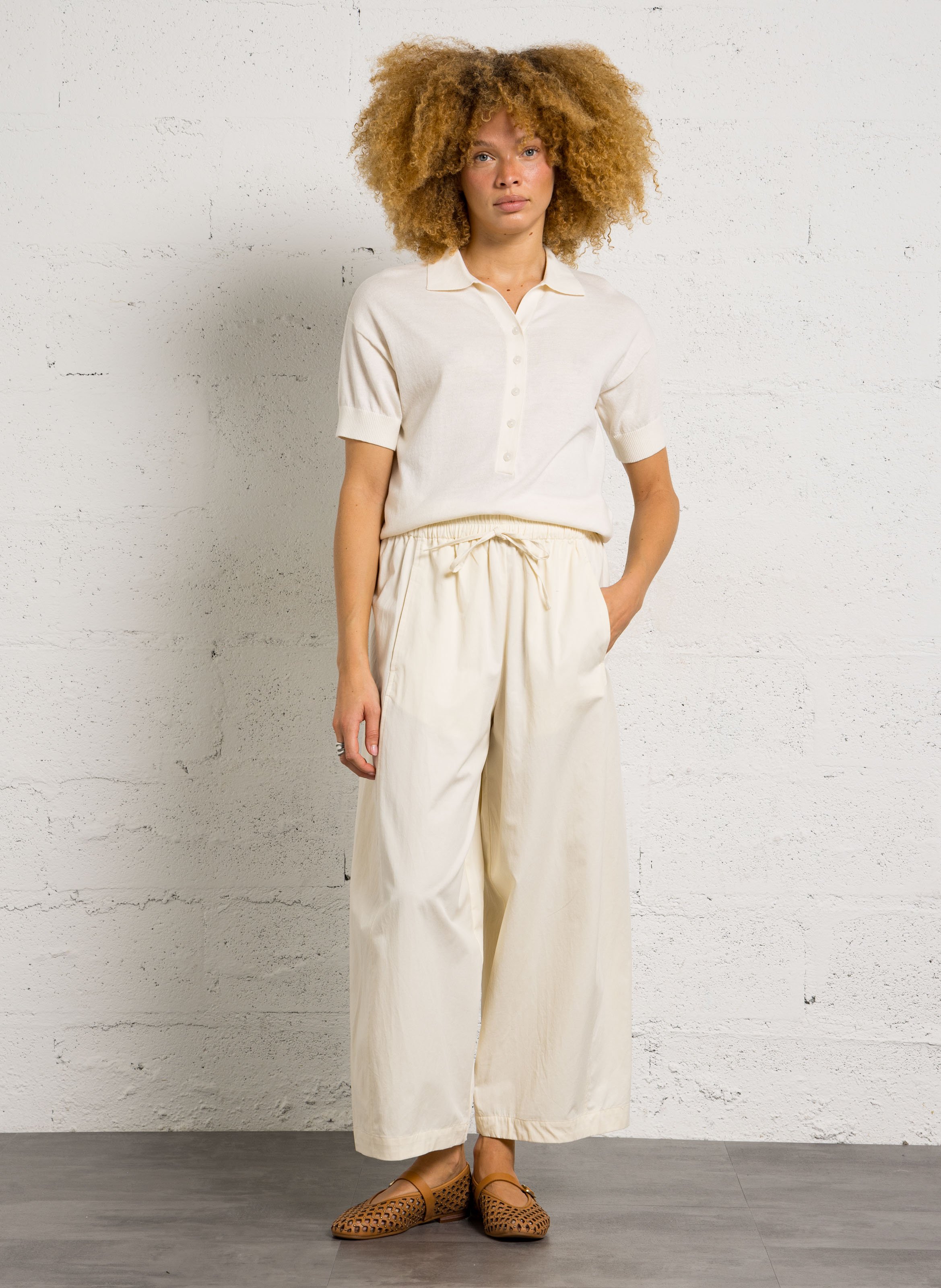 Pull droit en coton JC SOPHIE Blanc