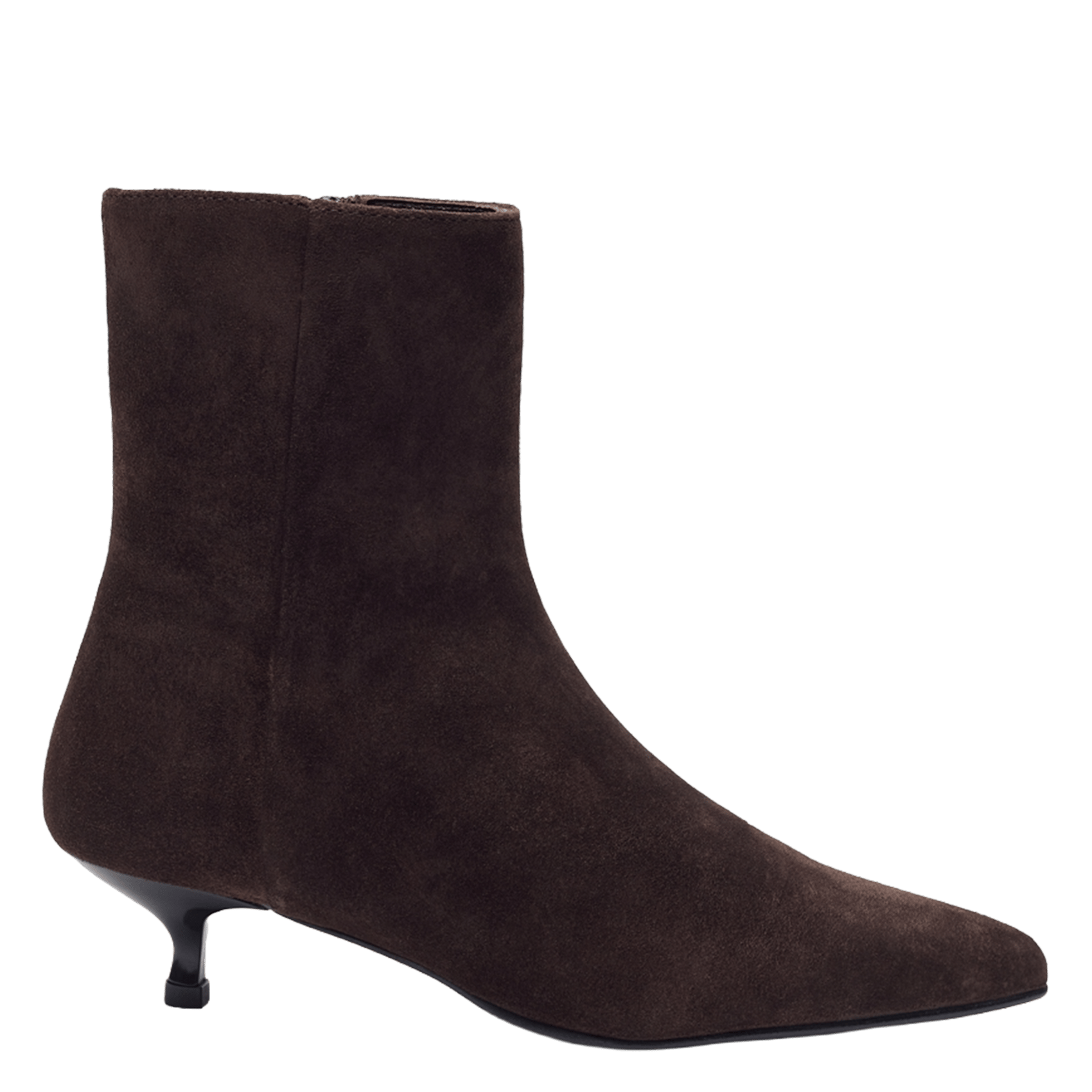 Heeled suede mid-calf boots AUGUSTA Brown