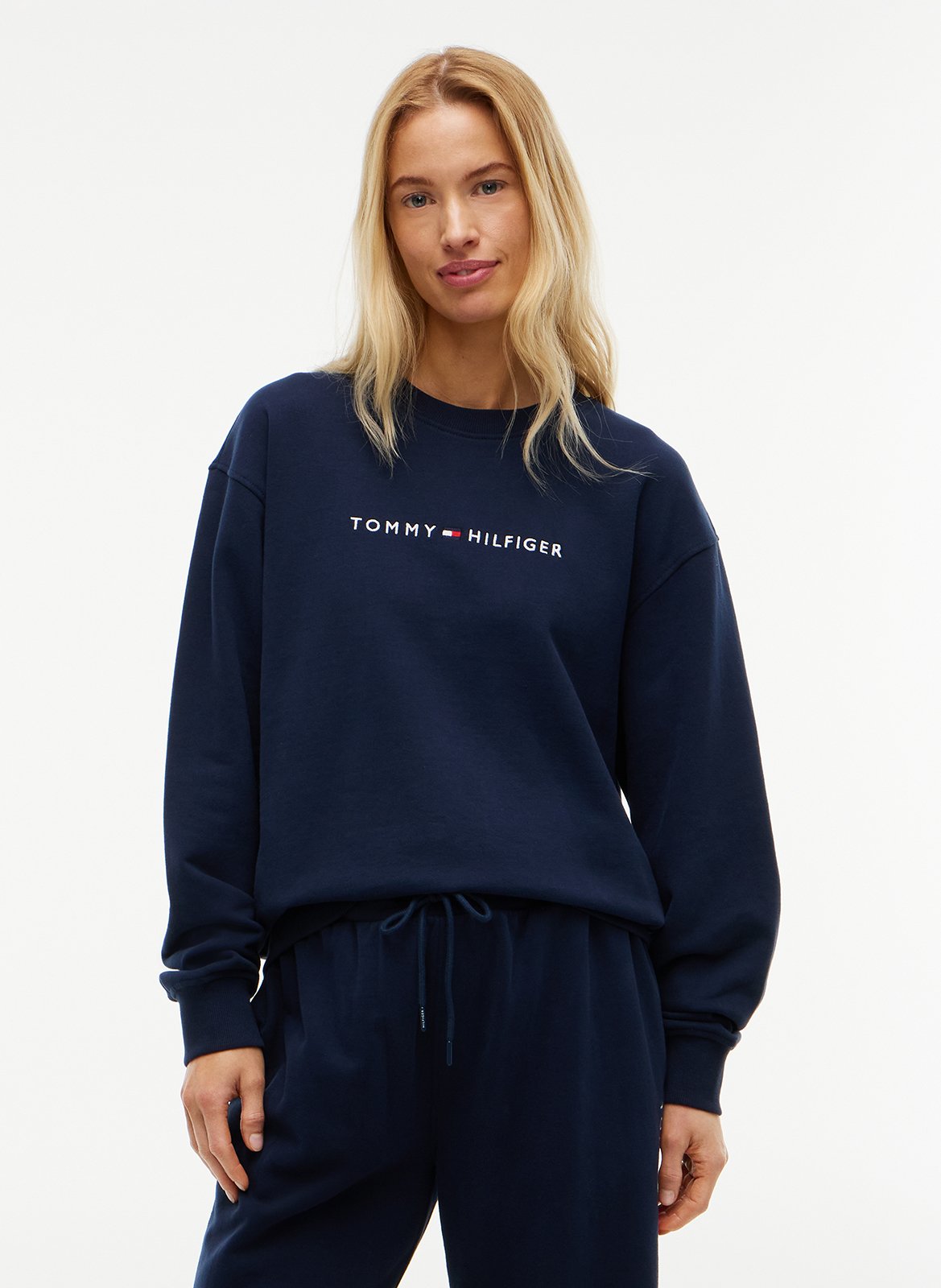 Embroidered round-neck sweatshirt TOMMY HILFIGER Blue