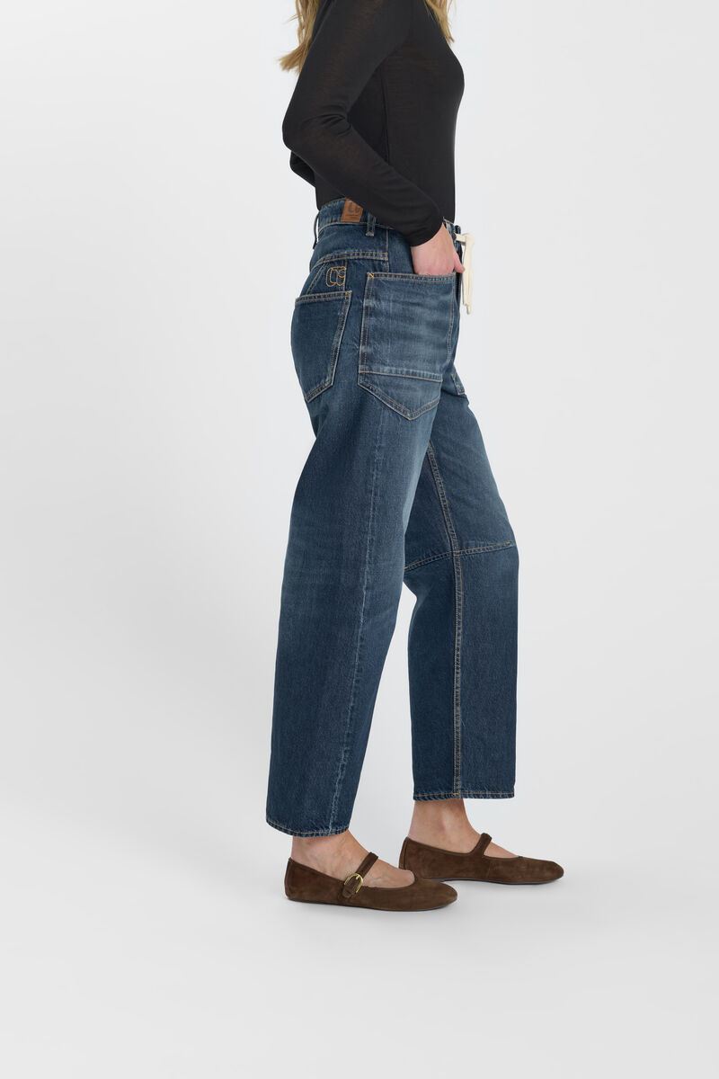 Loose jeans, wide leg, length 34 LE TEMPS DES CERISES Blue