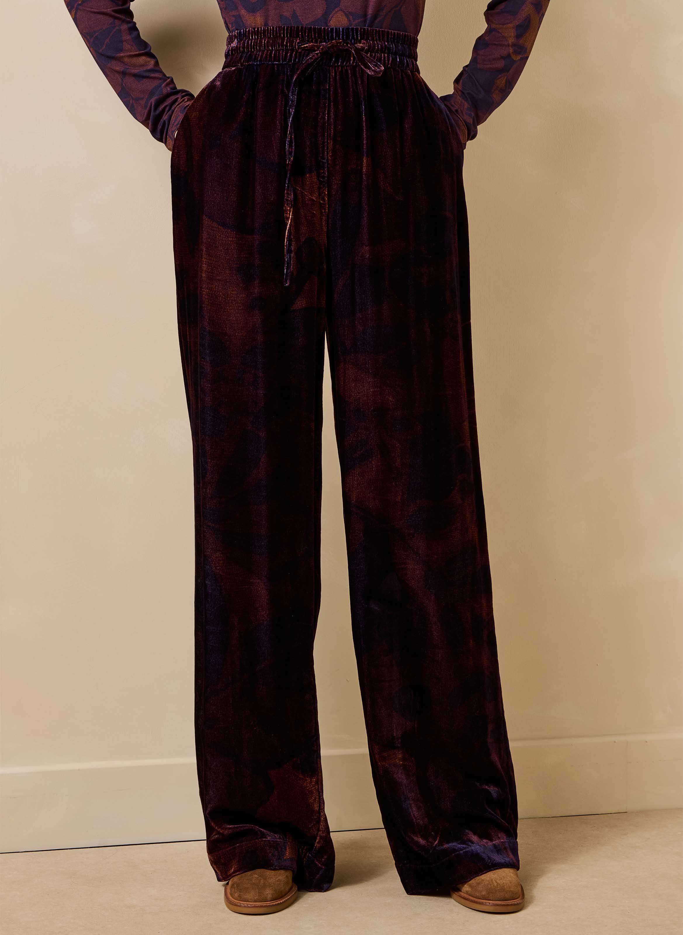 Wide-leg velvet pants LA FEE MARABOUTEE Multicolored