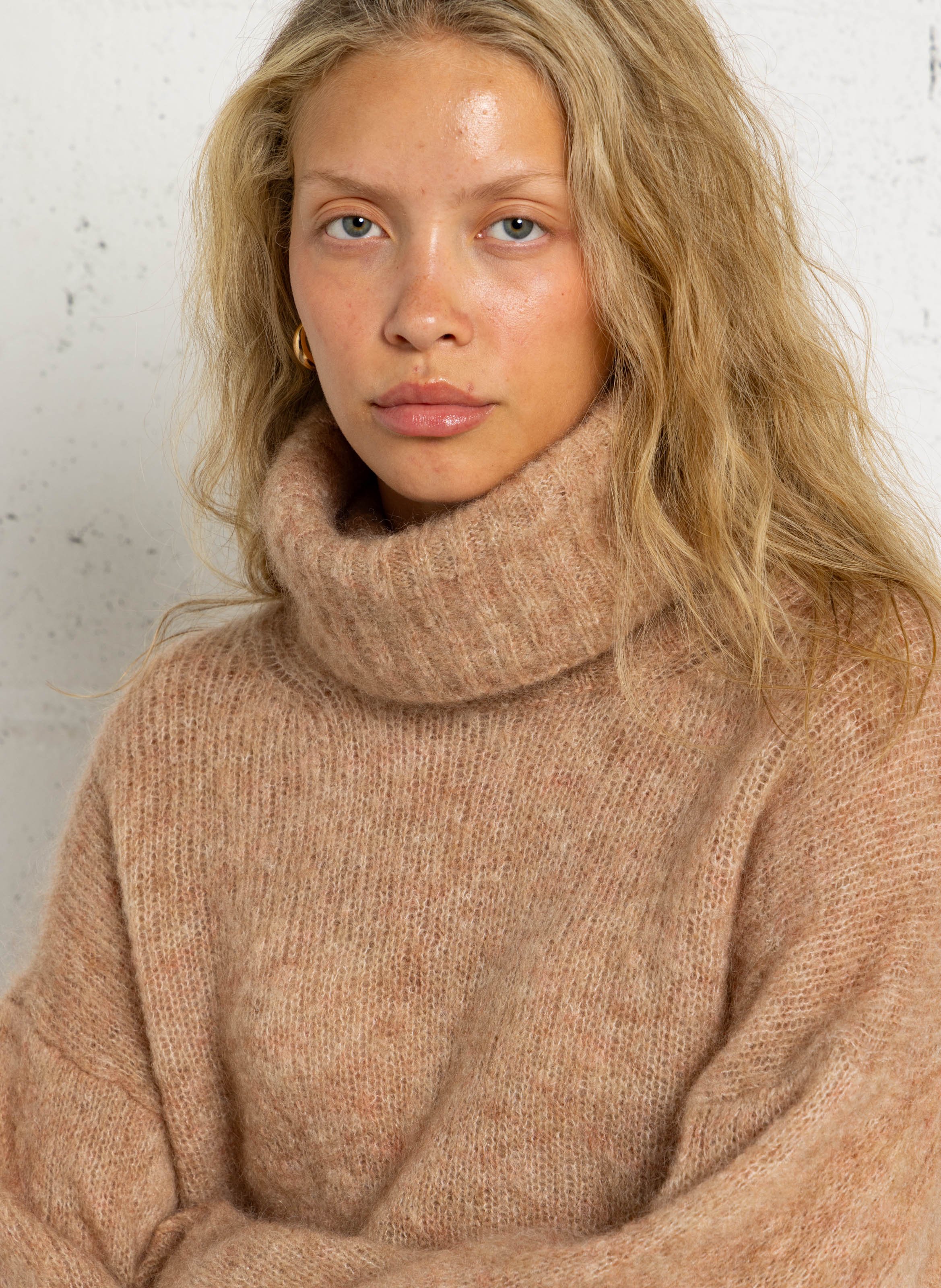 Pull oversize en laine mélangée DES PETITS HAUTS Rose