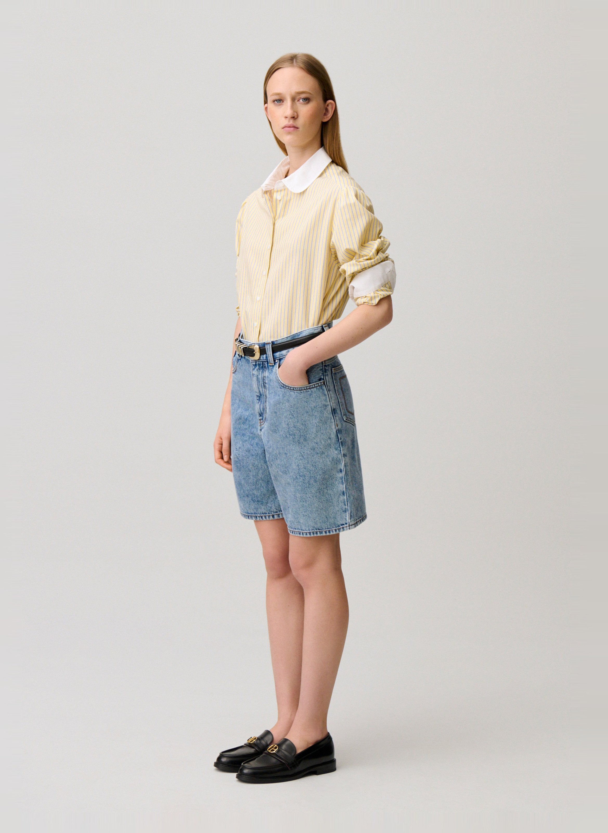 Katoenen blouse met Claudinekraag CLAUDIE PIERLOT Veelkleurig