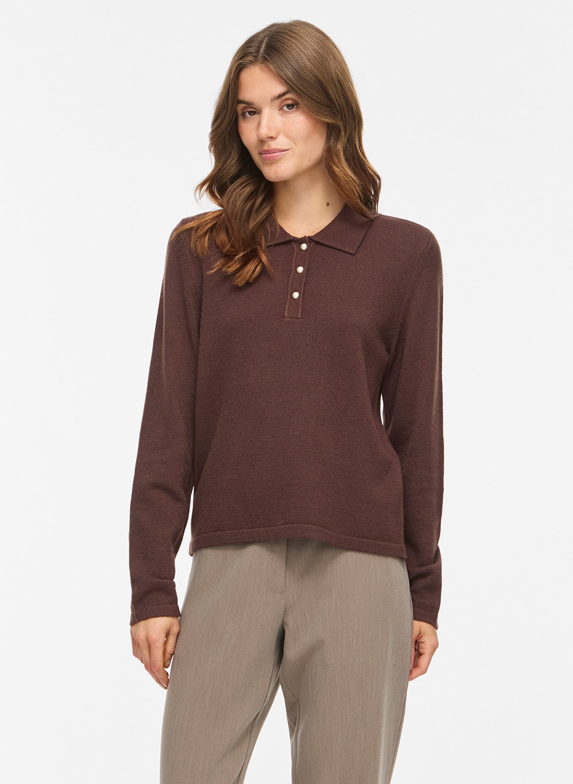 Pull droit col polo VILA