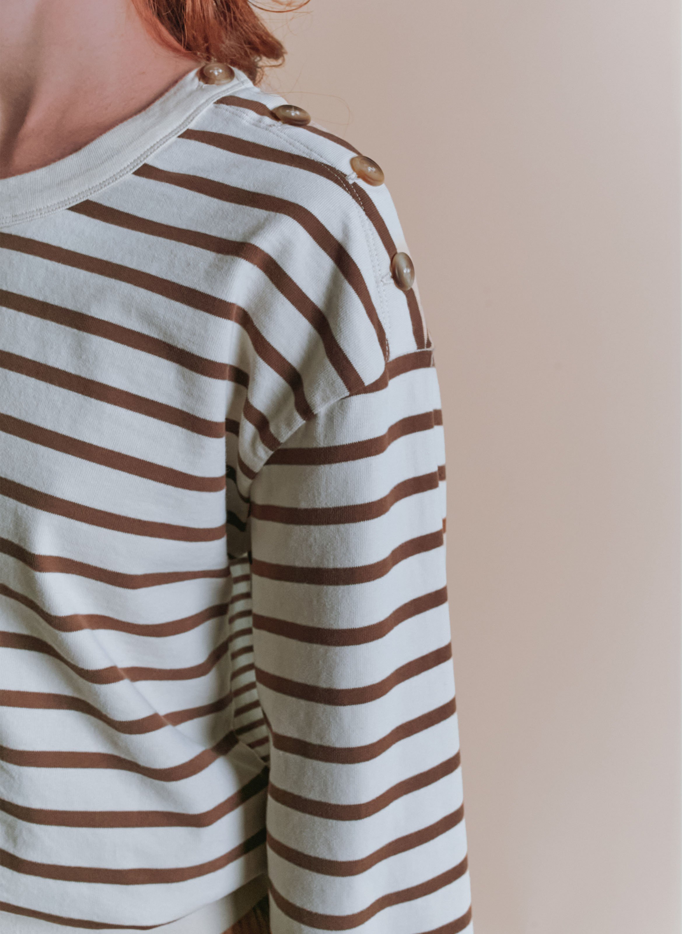 Sweat oversize col rond en coton bio rayé EMILE ET IDA Multicolore